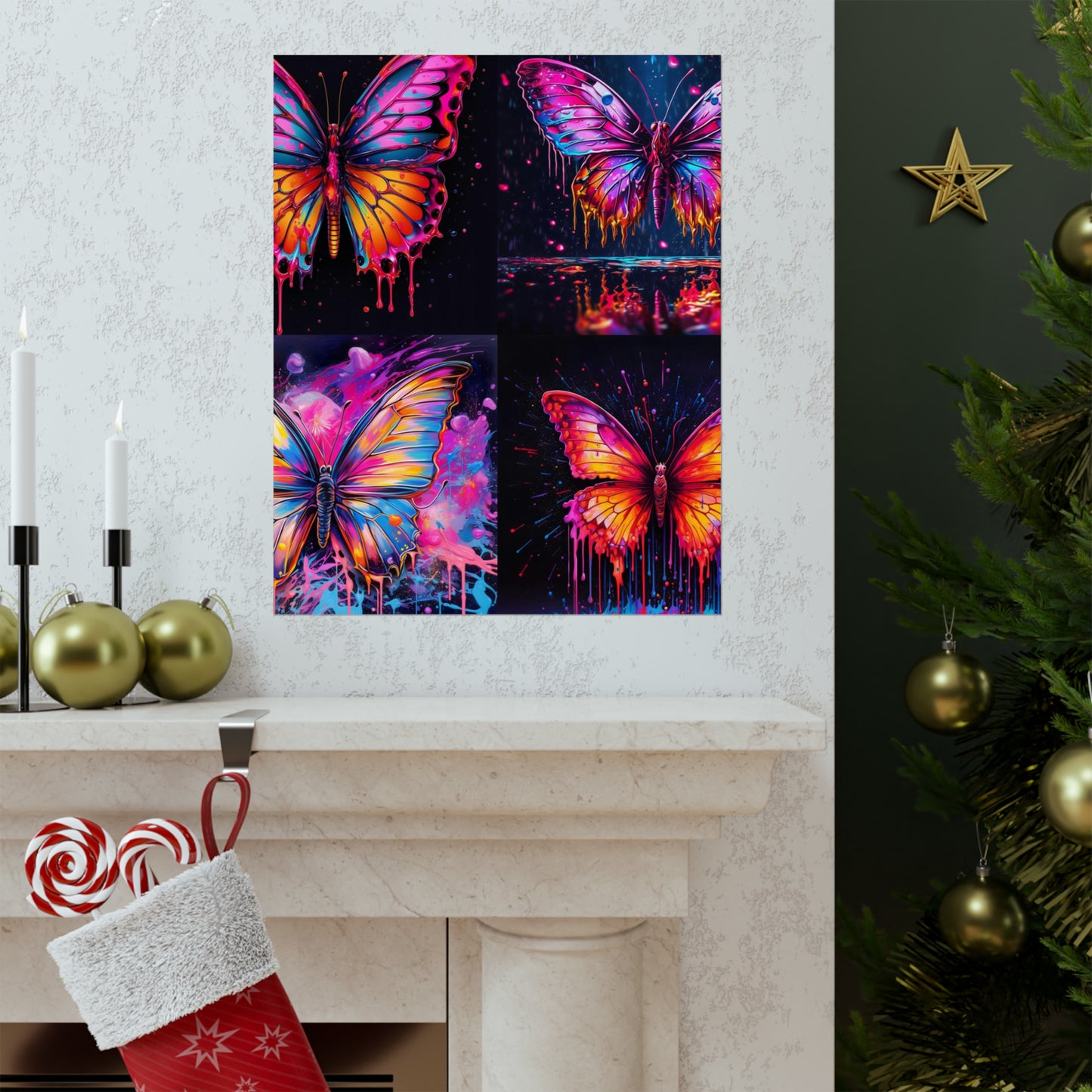 Premium Matte Vertical Posters Pink Butterfly Flair 5