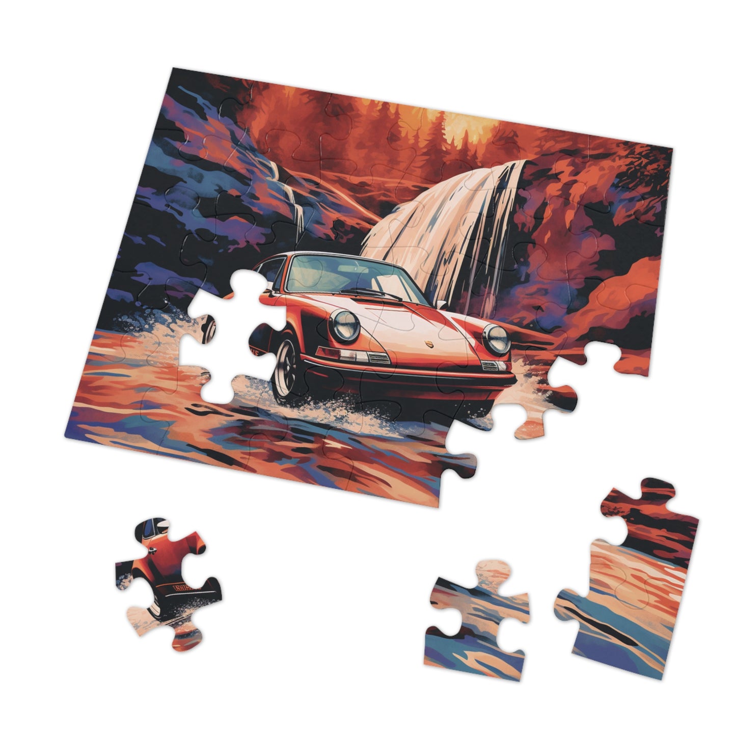 Jigsaw Puzzle (30, 110, 252, 500,1000-Piece) American Flag Porsche Abstract 4
