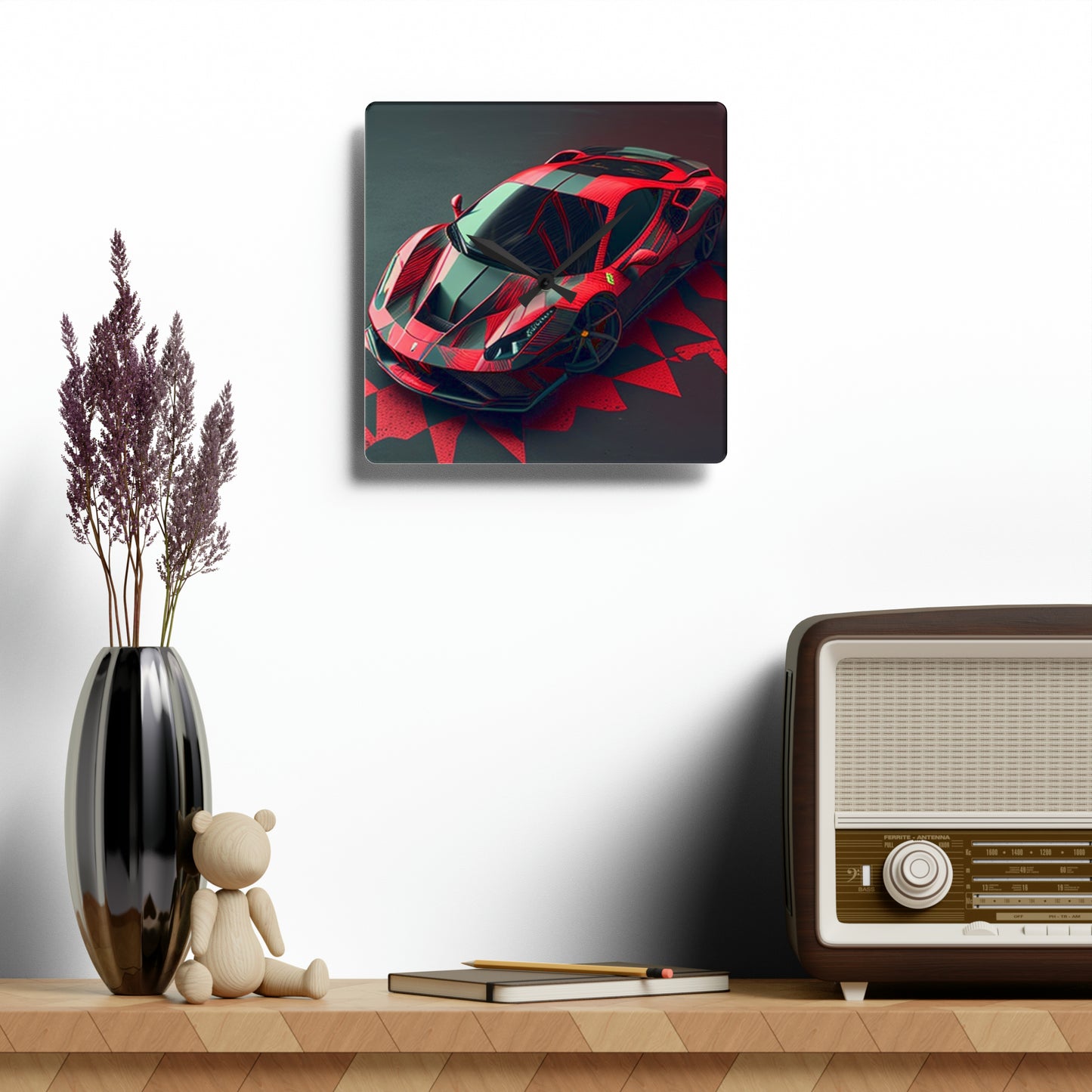 Acrylic Wall Clock Ferrari Hyper 2