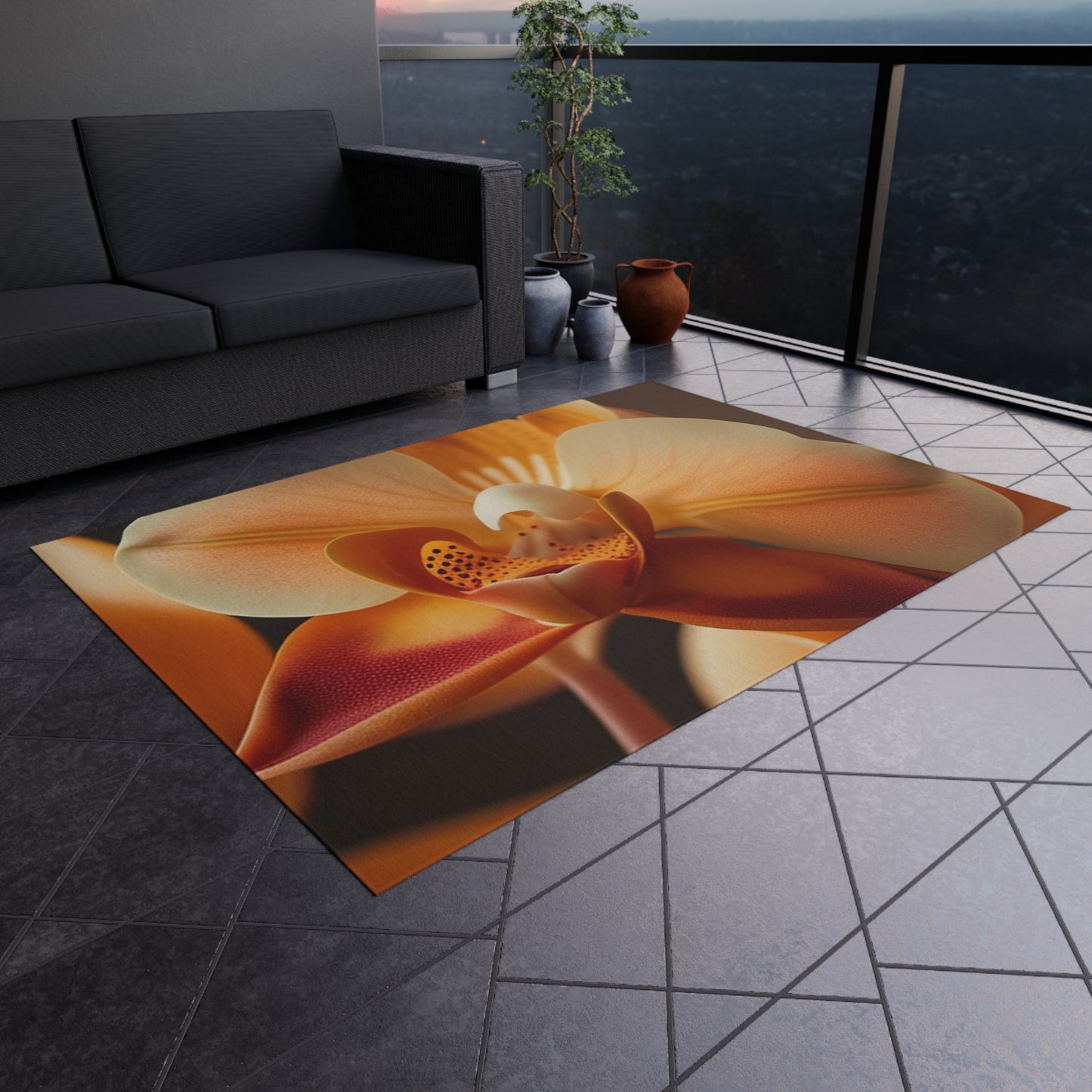 Outdoor Rug  Orange Orchid 3