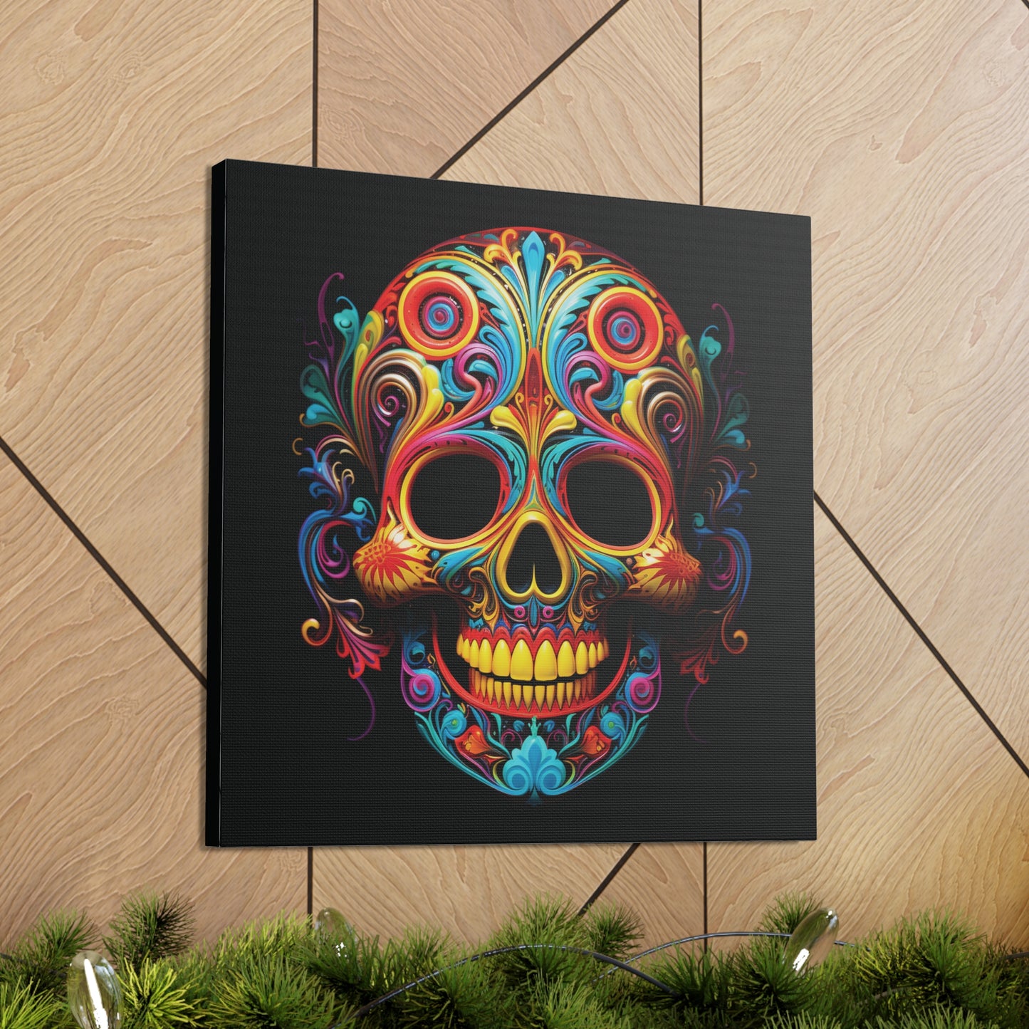 Canvas Gallery Wraps Macro Skull Color 1