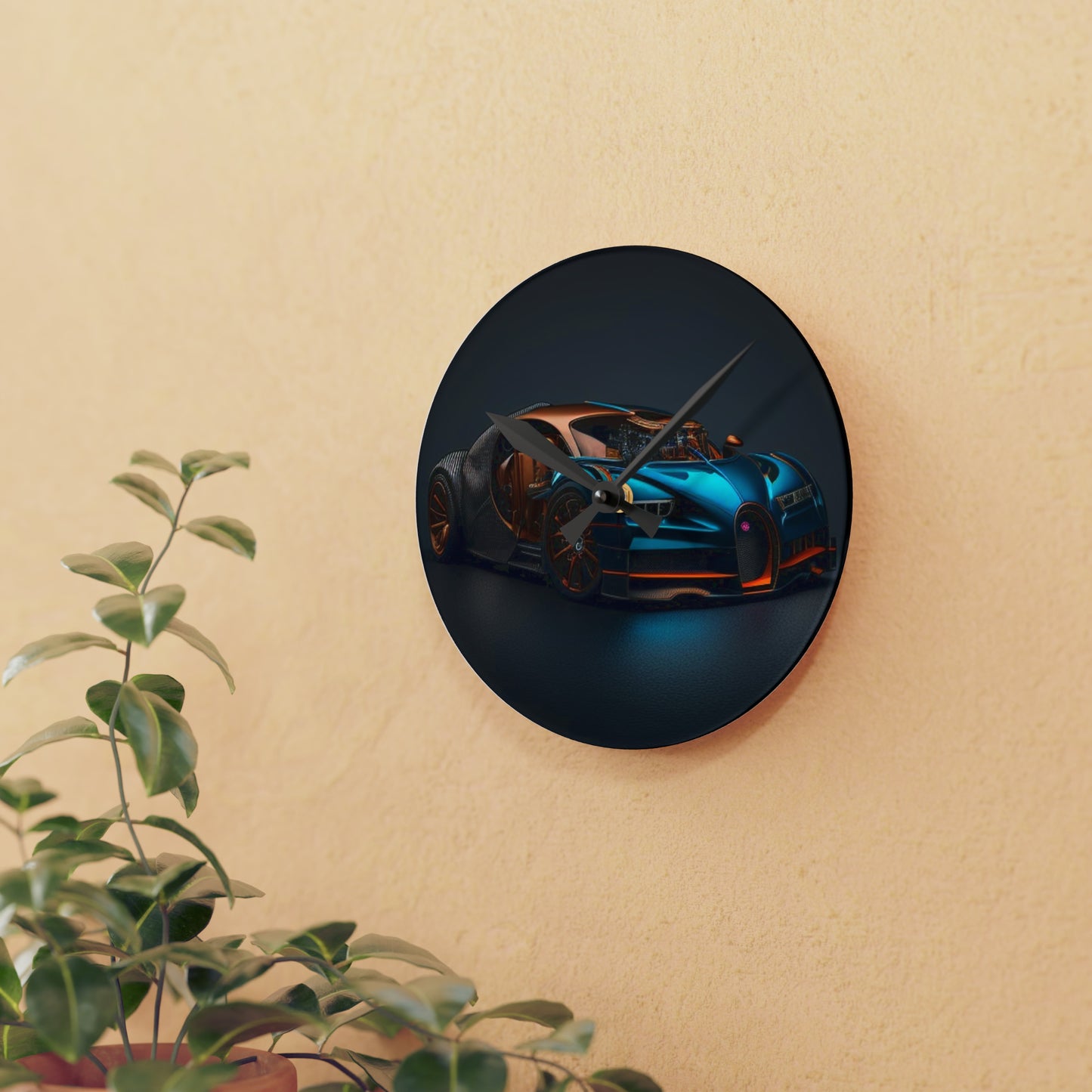 Acrylic Wall Clock Bugatti Blue 4