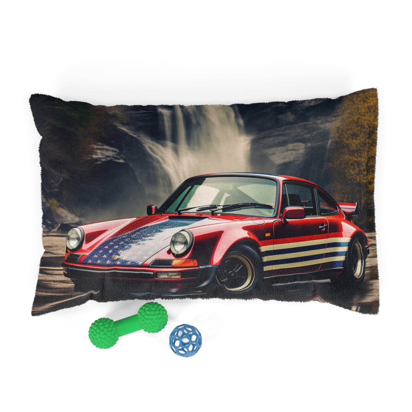 Pet Bed American Flag Porsche Abstract 1