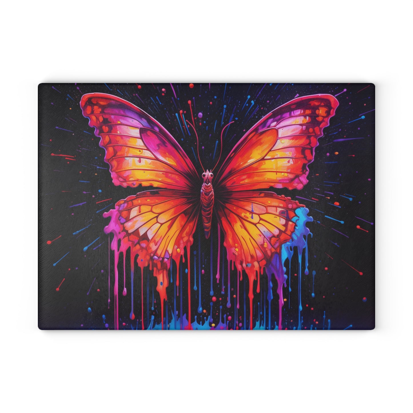 Glass Cutting Board Pink Butterfly Flair 4