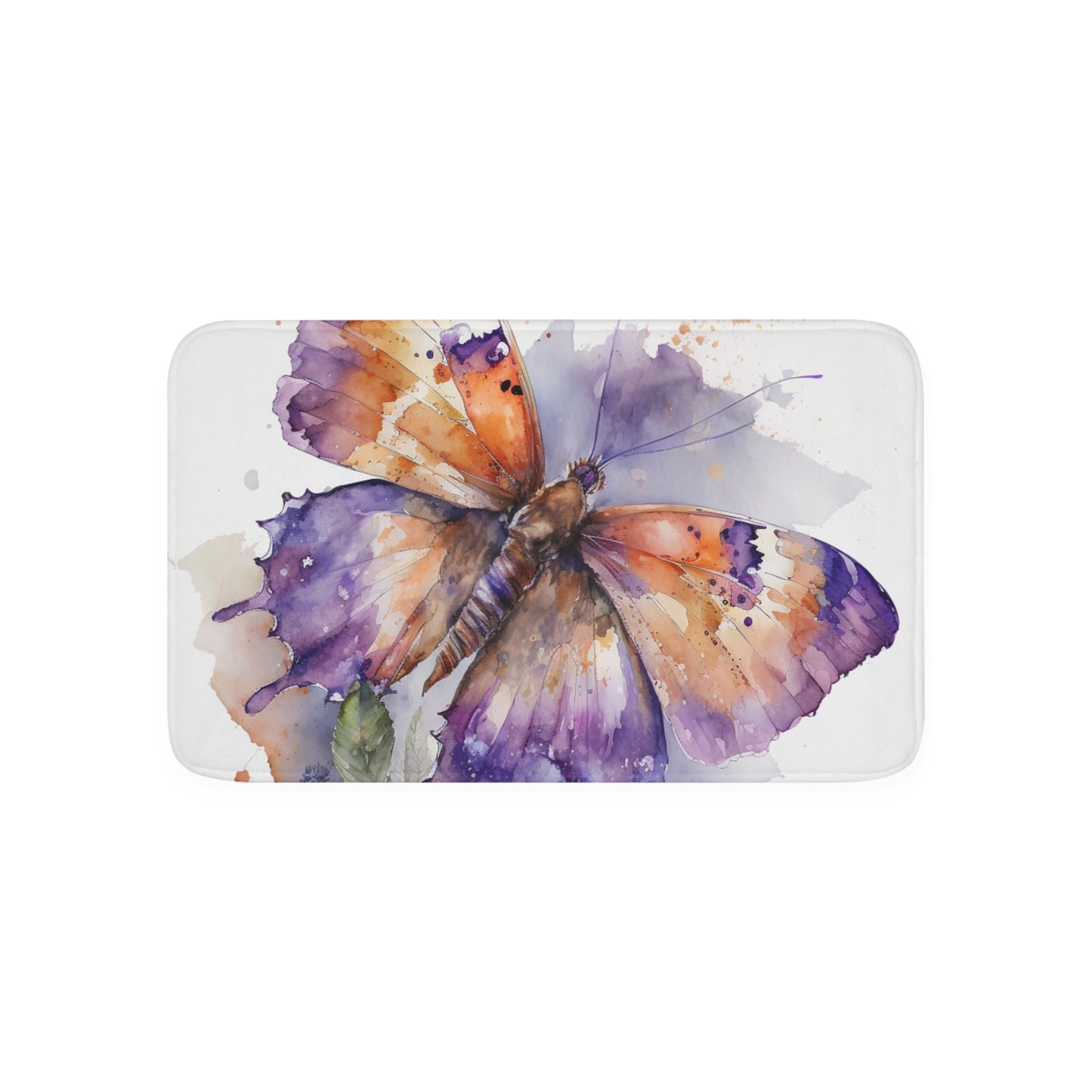 Memory Foam Bath Mat MerlinRose Watercolor Butterfly 1