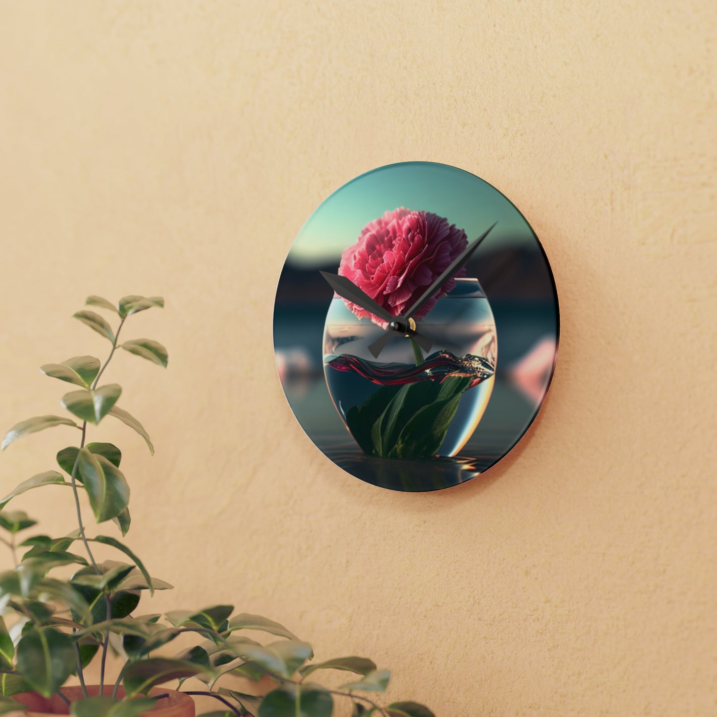 Acrylic Wall Clock Carnation 2