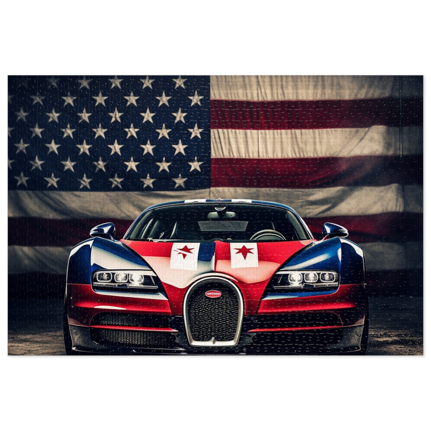 Jigsaw Puzzle (30, 110, 252, 500,1000-Piece) Bugatti American Flag 3