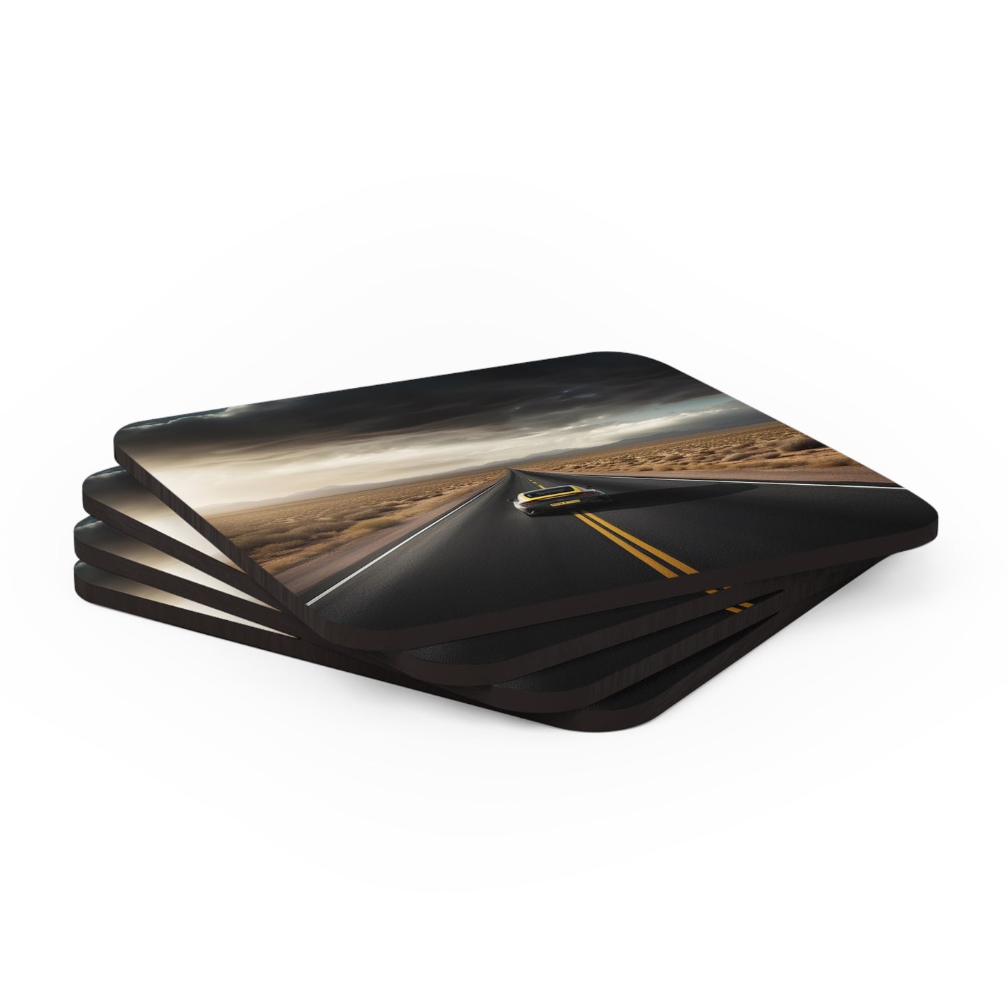 Corkwood Coaster Set Ferrari Road 2