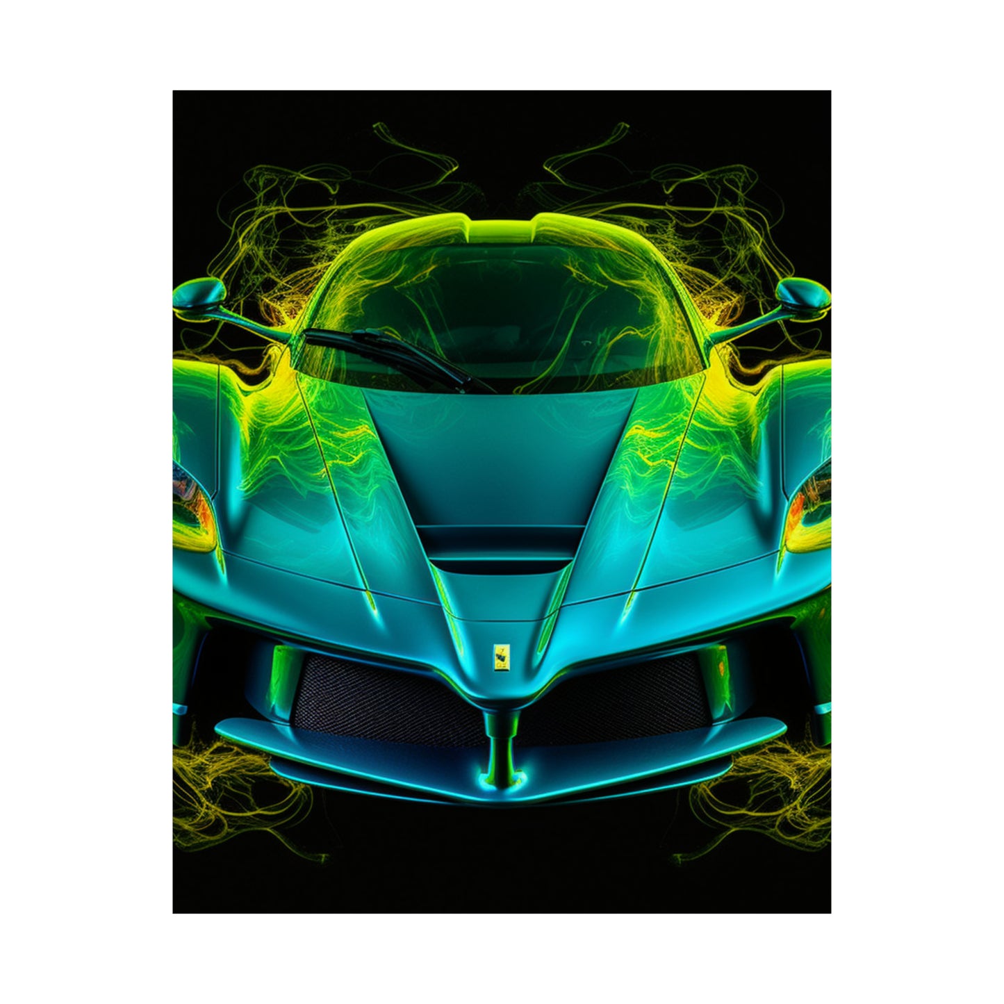 Premium Matte Vertical Posters Ferrari Neon 2