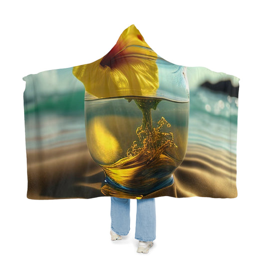 Snuggle Hooded Blanket Yellow Hibiscus glass 1