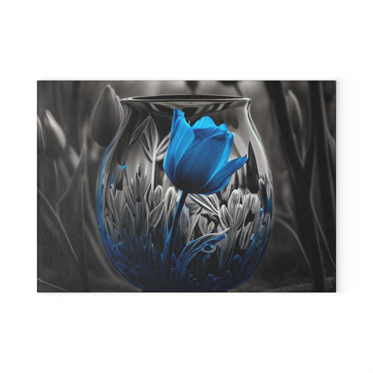 Glass Cutting Board Tulip Blue 1