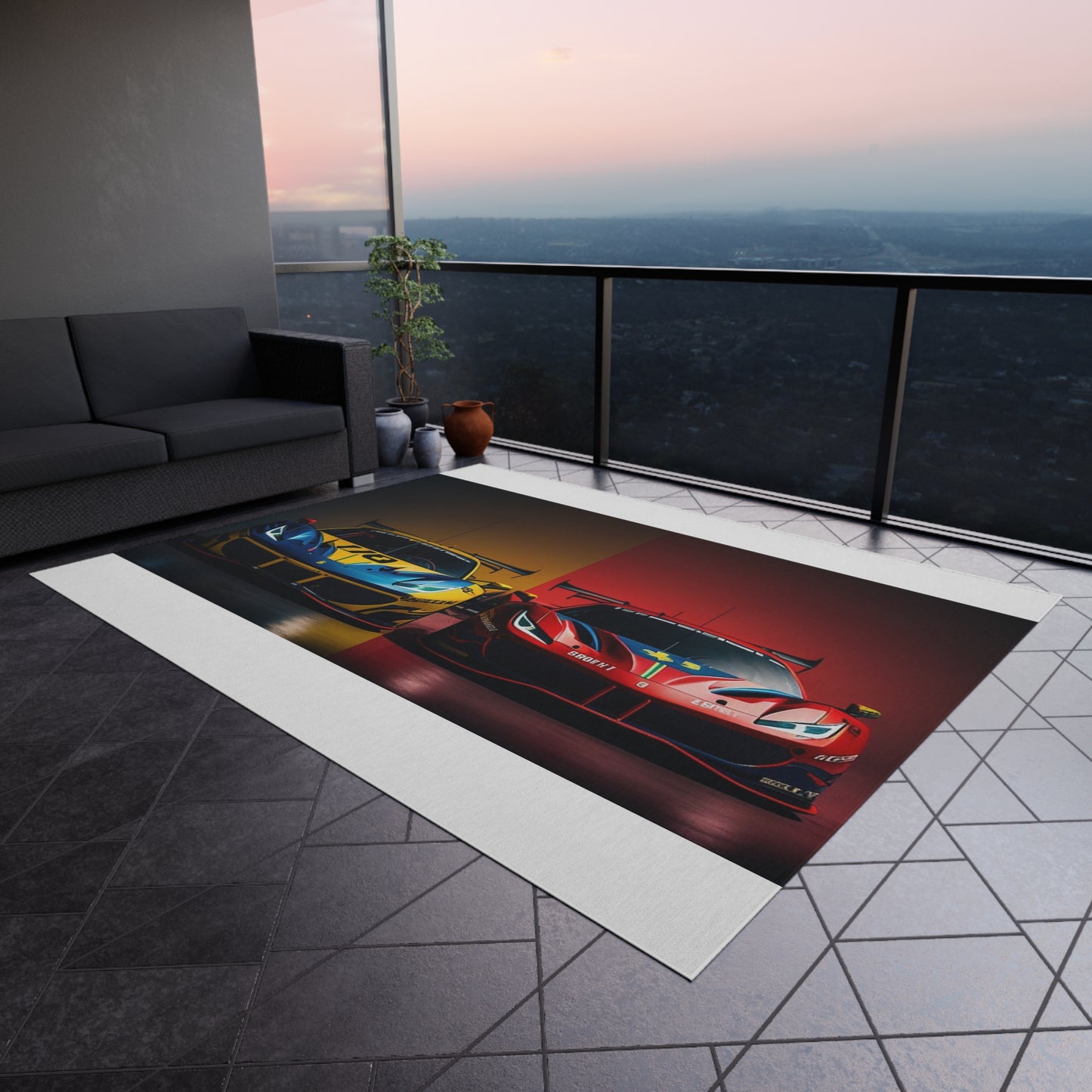 Outdoor Rug  Ferrari Red Blue 3