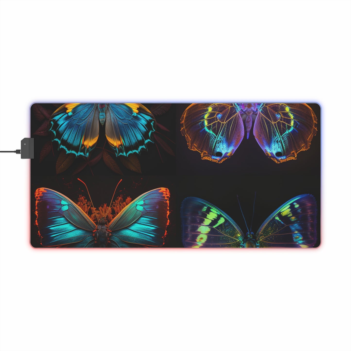 LED Gaming Mouse Pad Neon Butterfly Flair 5