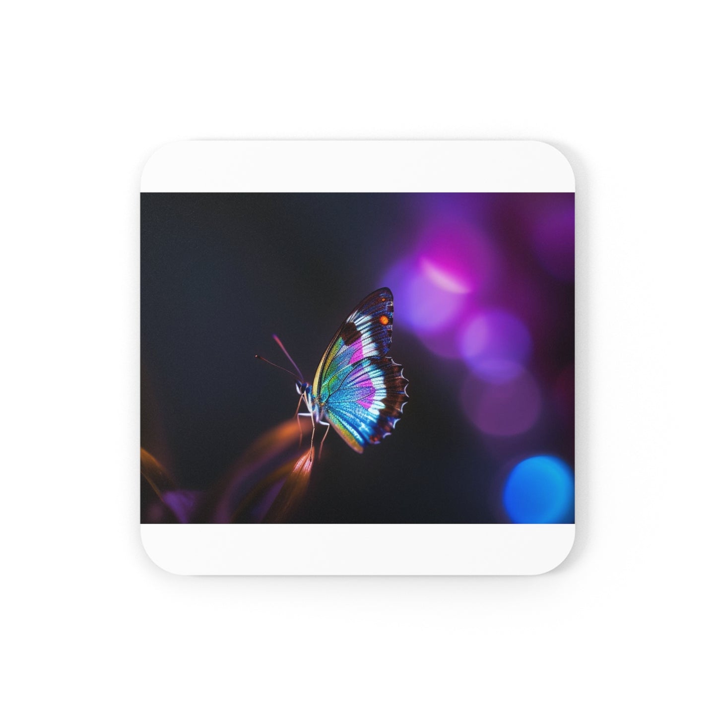 Corkwood Coaster Set Photo Realistic Butterfly 1