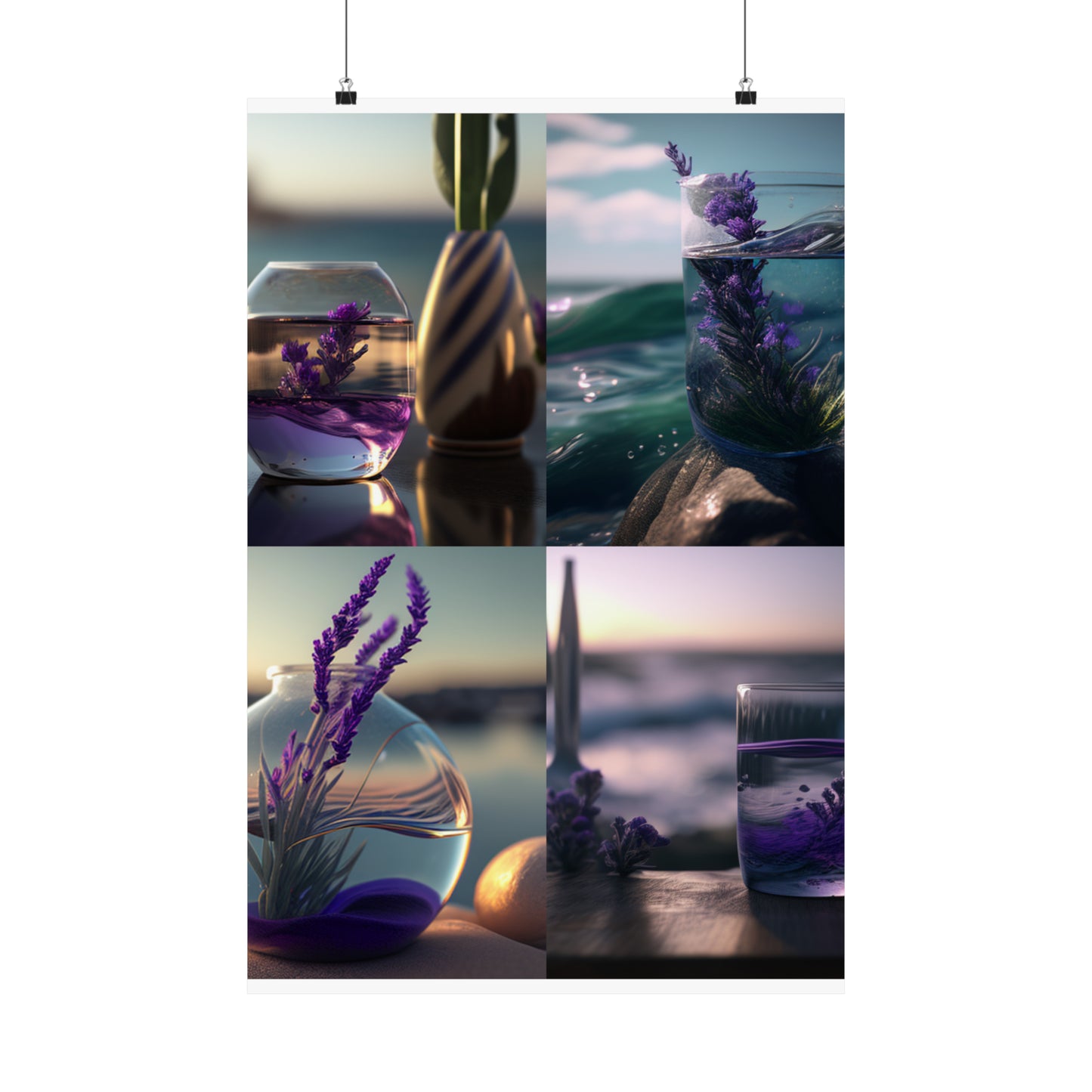 Premium Matte Vertical Posters Lavender in a vase 5