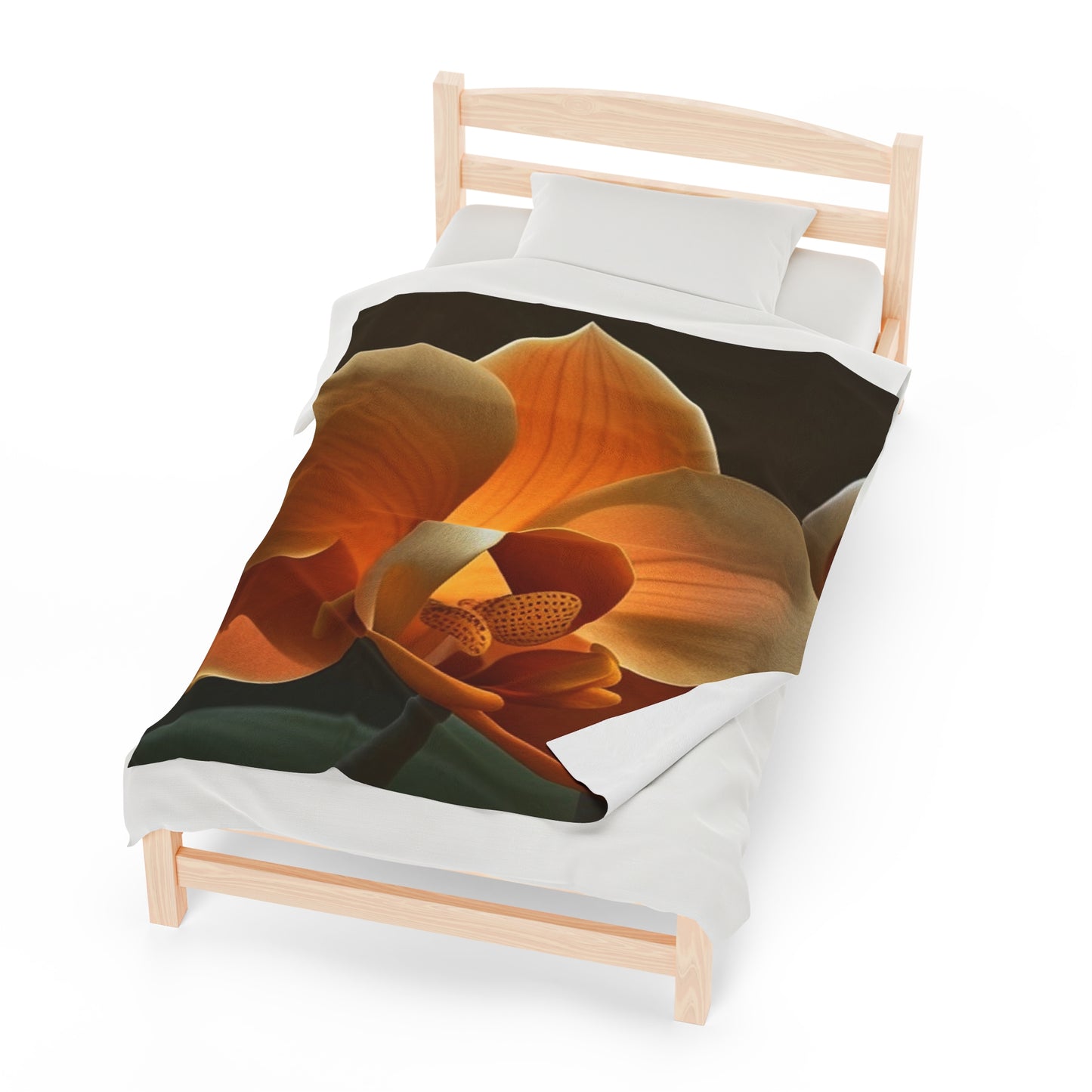 Velveteen Plush Blanket Orange Orchid 4