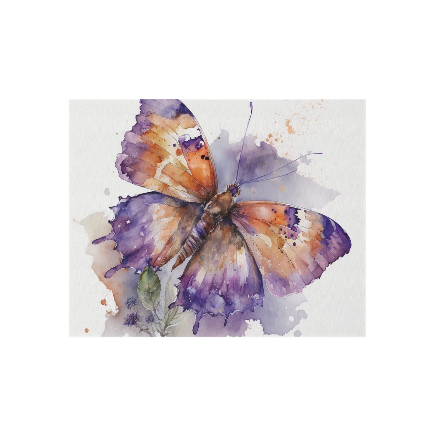 Outdoor Rug  MerlinRose Watercolor Butterfly 1