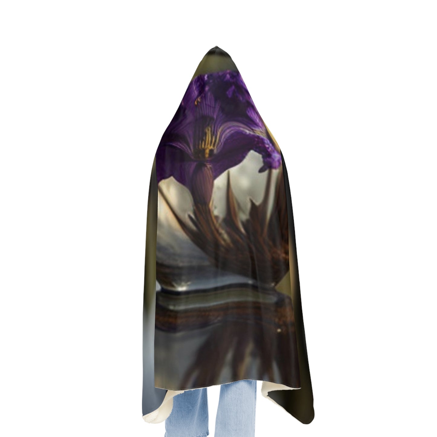 Snuggle Hooded Blanket Purple Iris in a vase 2