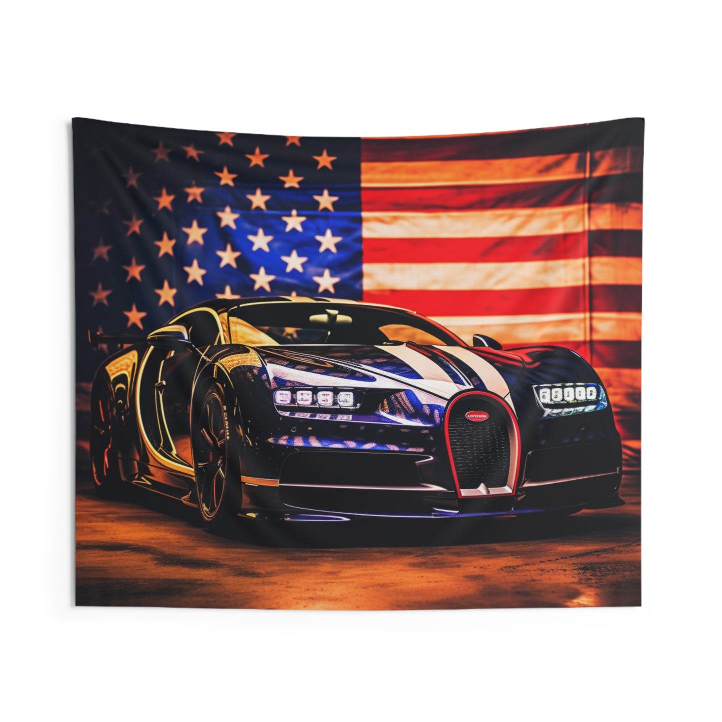 Indoor Wall Tapestries Macro Bugatti American Flag 4