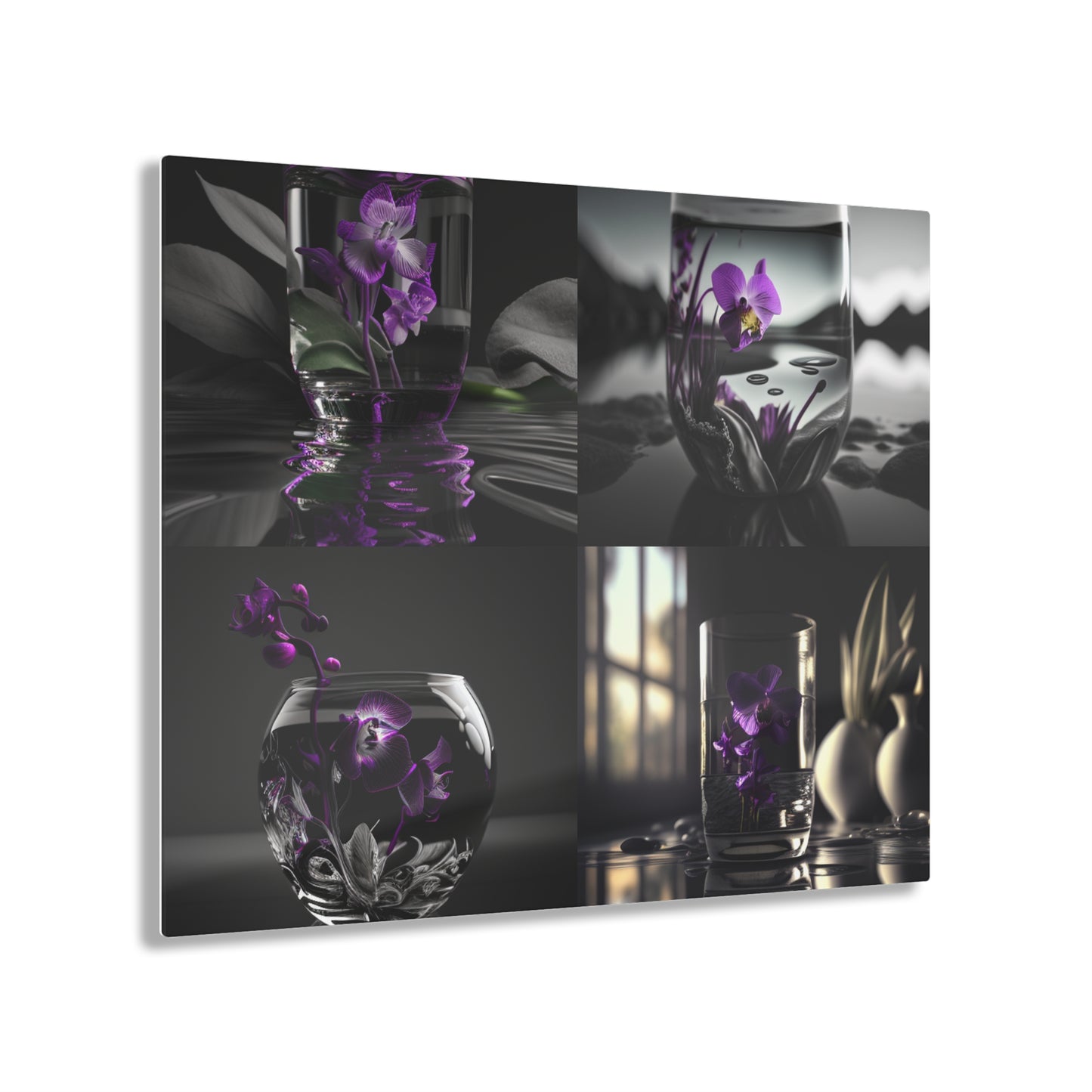 Acrylic Prints Purple Orchid Glass vase 5