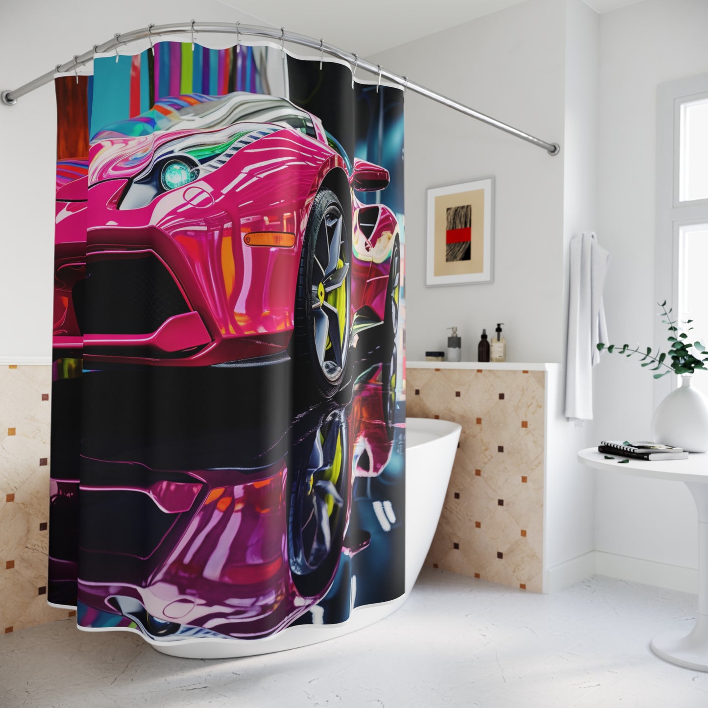 Polyester Shower Curtain Ferrari Flair Macro 2