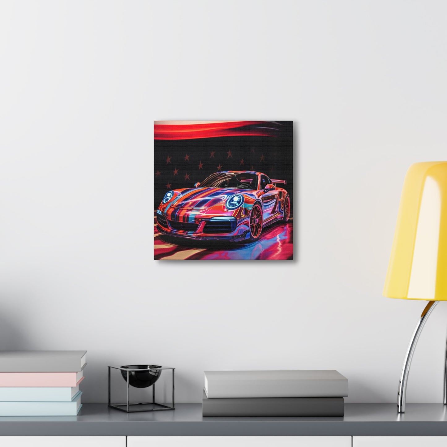 Canvas Gallery Wraps American Flag Colored Porsche 2