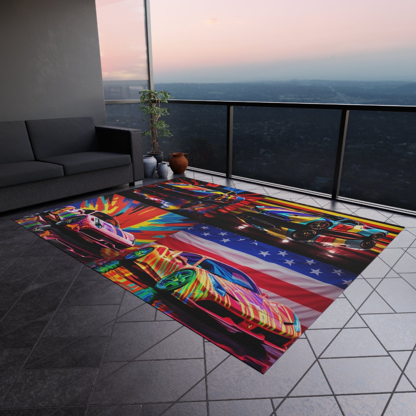 Outdoor Rug  Hyper Colorfull Ferrari 5