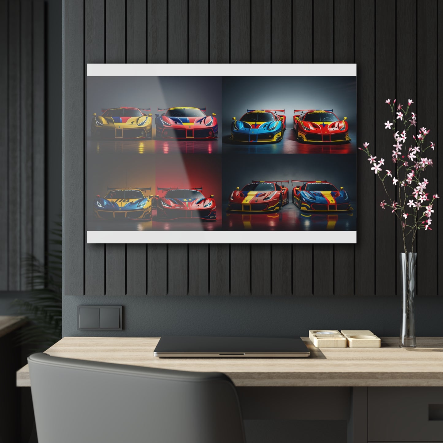 Acrylic Prints Ferrari Red Blue 5