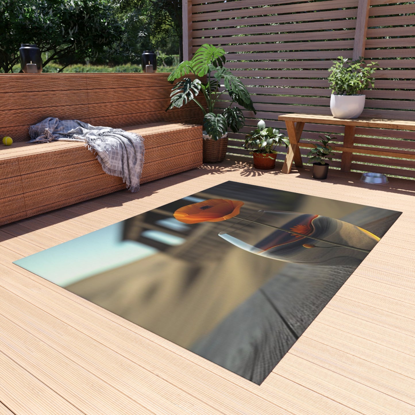 Outdoor Rug  Poppy in a Glass Vase 4