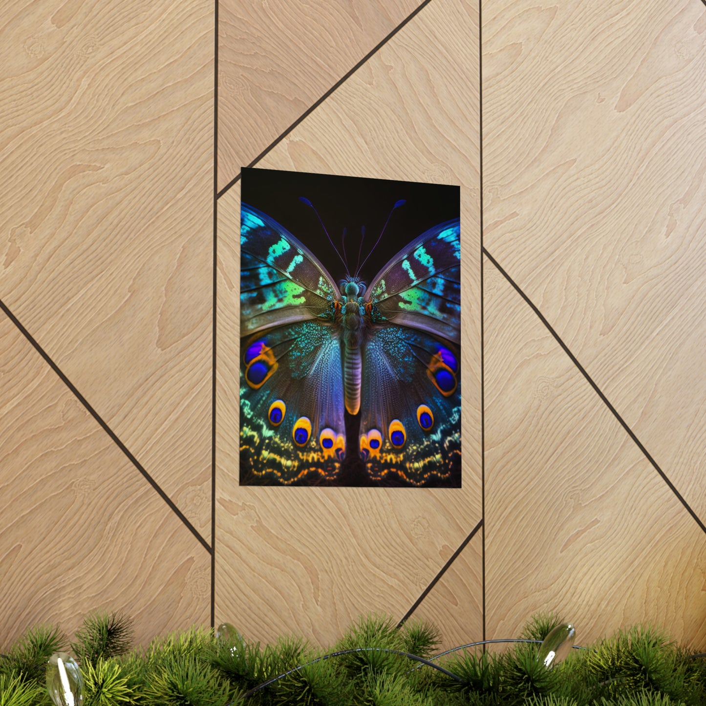 Premium Matte Vertical Posters Neon Hue Butterfly 3