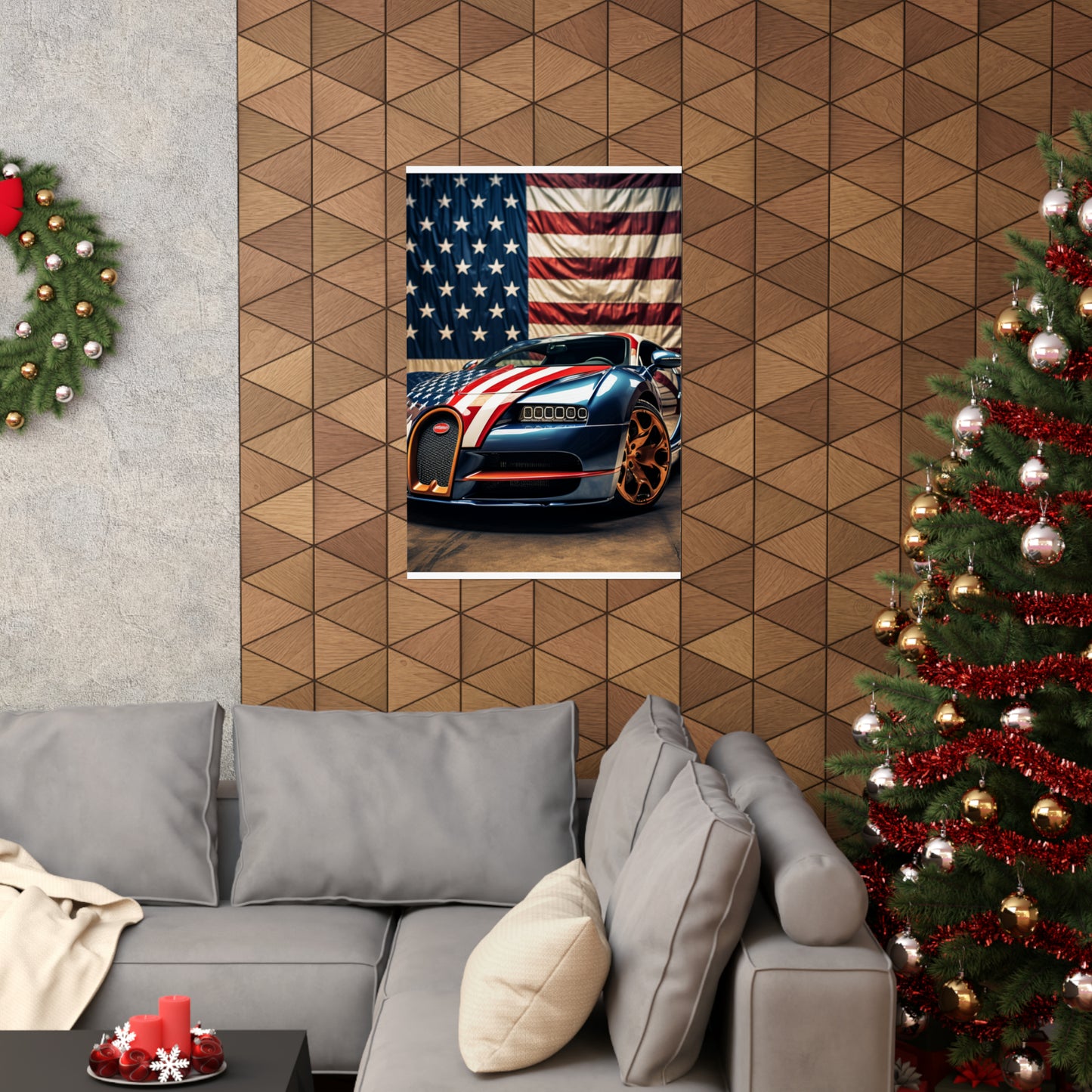 Premium Matte Vertical Posters Bugatti Flag American 4