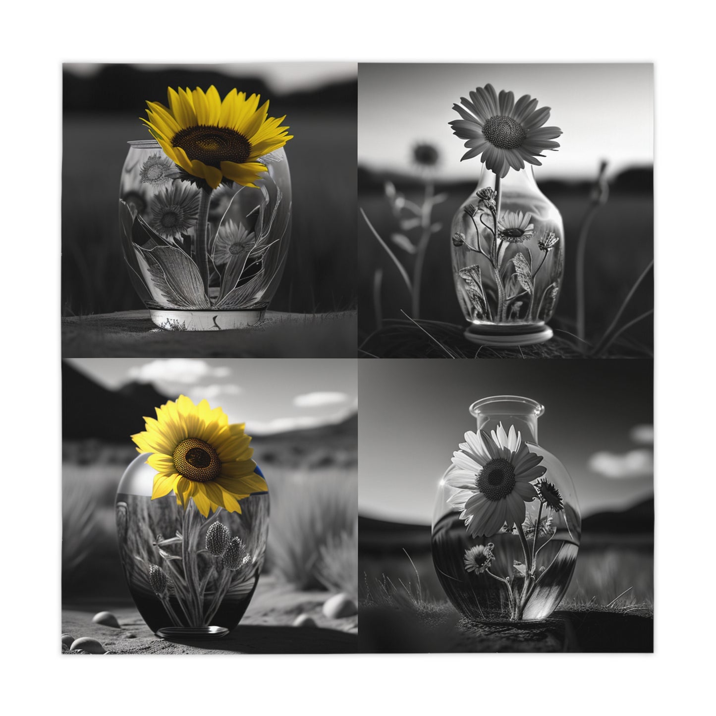 Tablecloth Yellw Sunflower in a vase 5