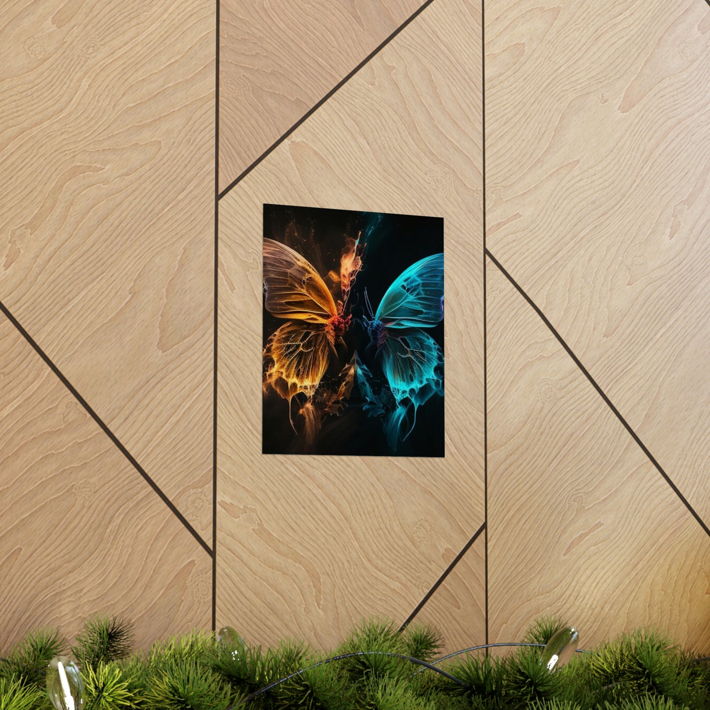 Premium Matte Vertical Posters Neon Glo Butterfly 4