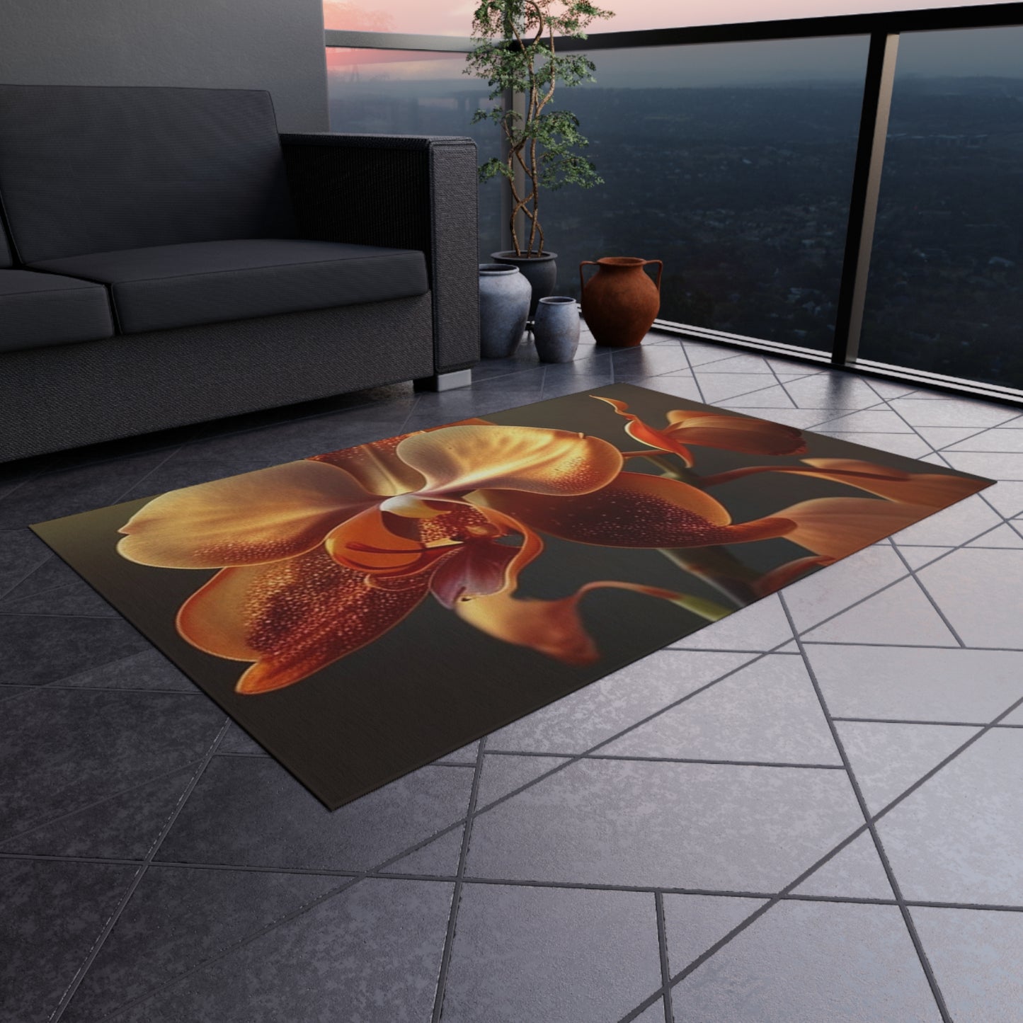 Outdoor Rug  Orange Orchid 1