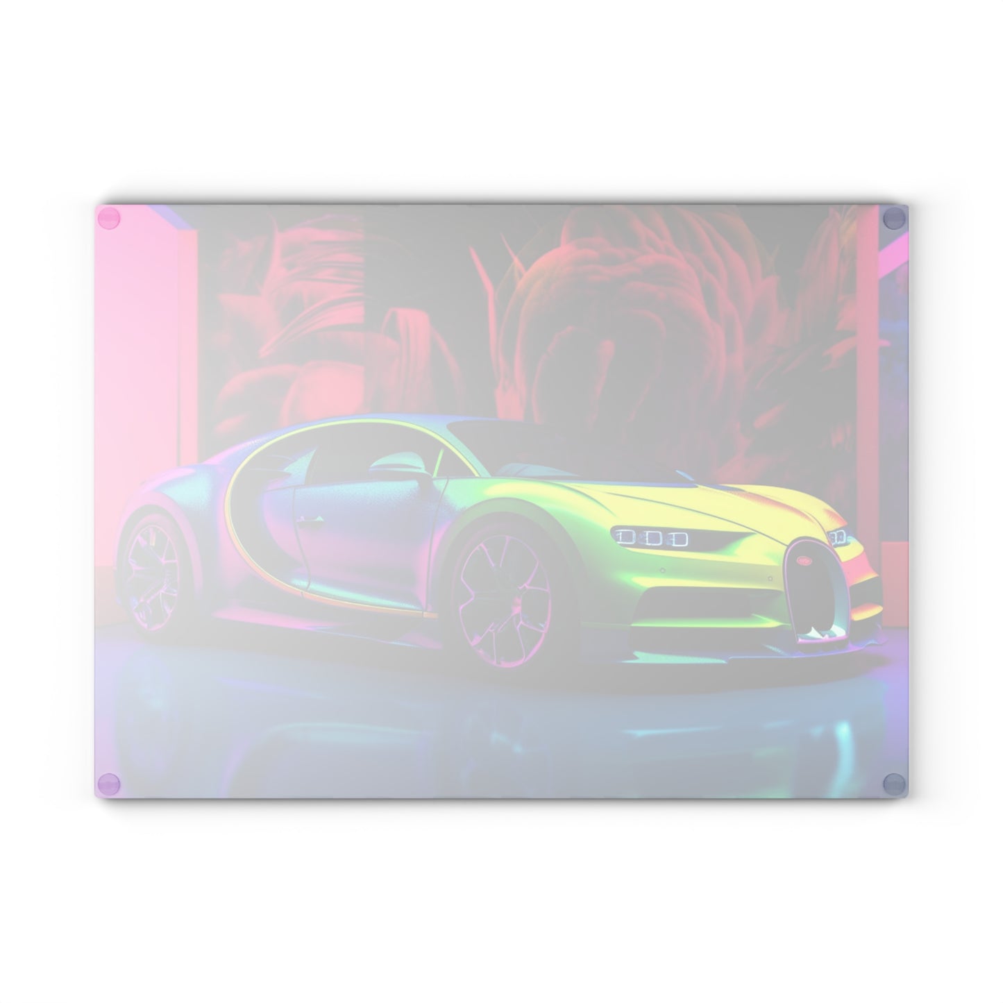 Glass Cutting Board Florescent Bugatti Flair 1