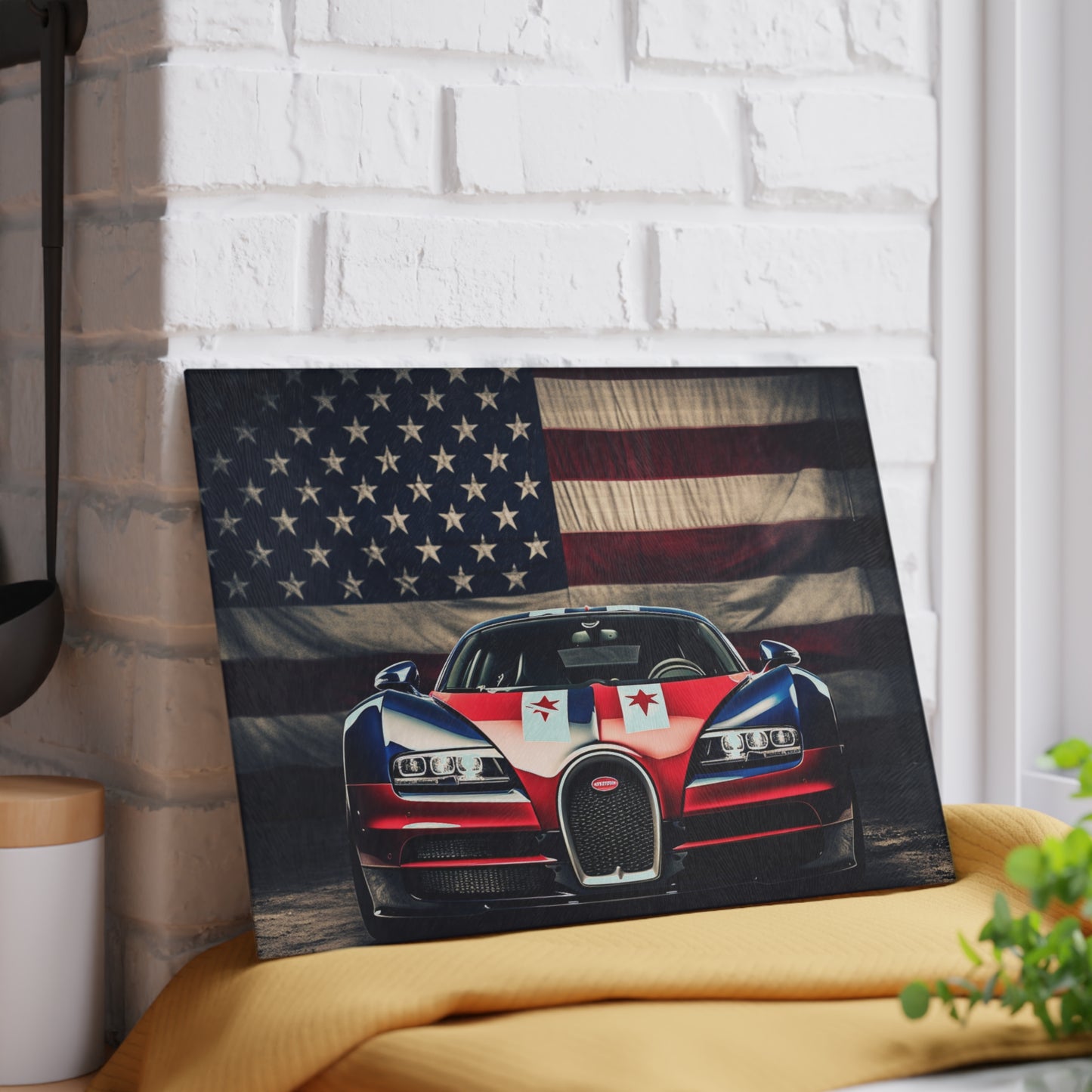 Glass Cutting Board Bugatti American Flag 3