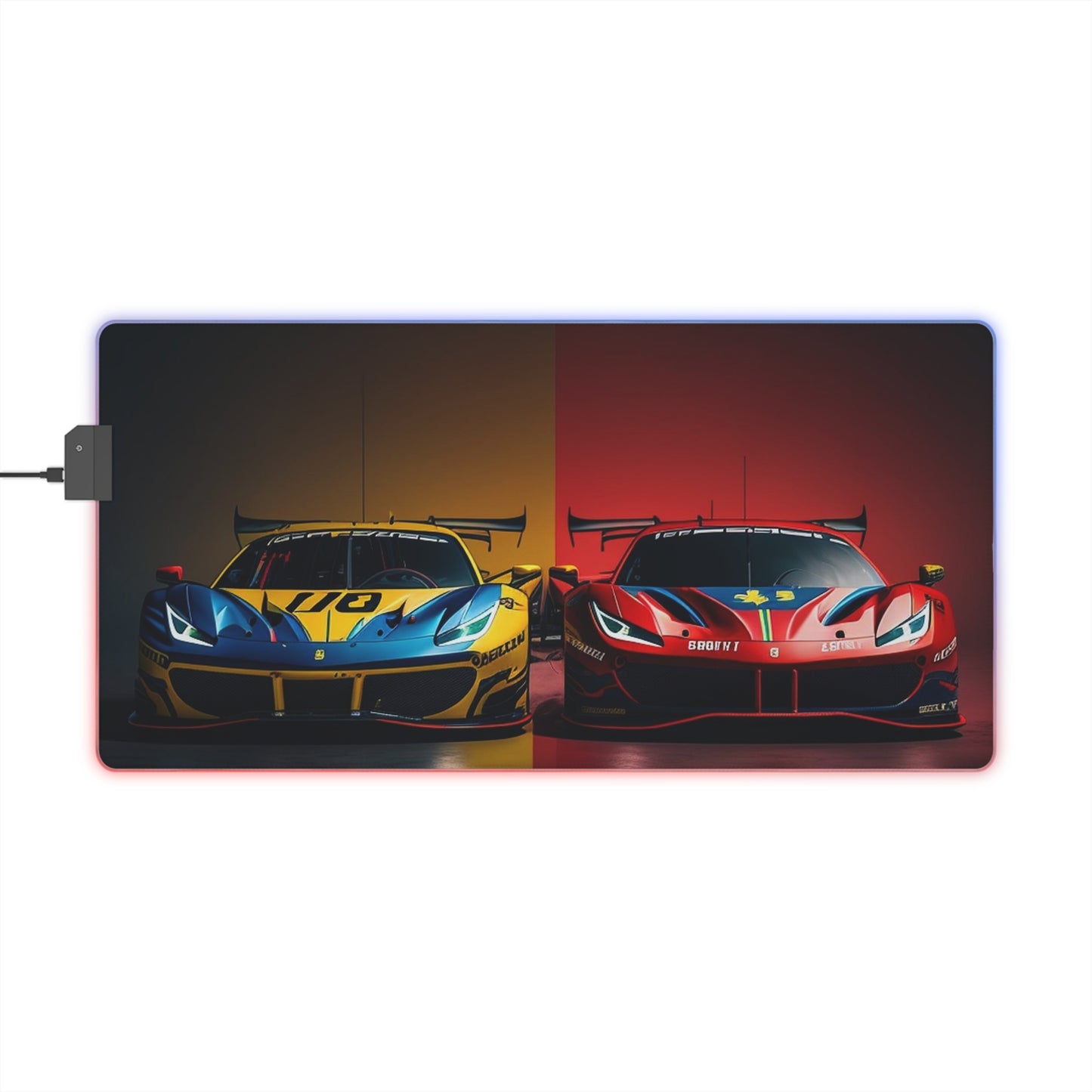 LED Gaming Mouse Pad Ferrari Red Blue 3