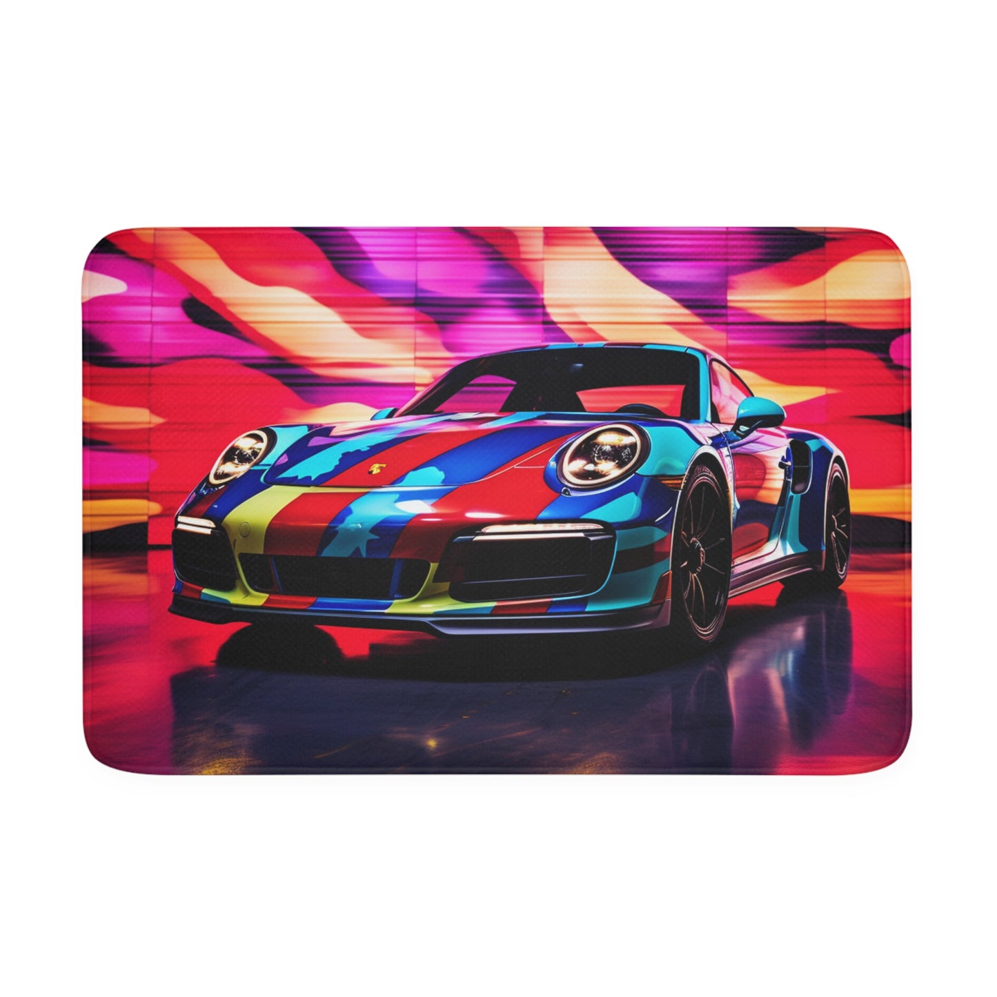 Memory Foam Bath Mat Macro American Flag Porsche 1