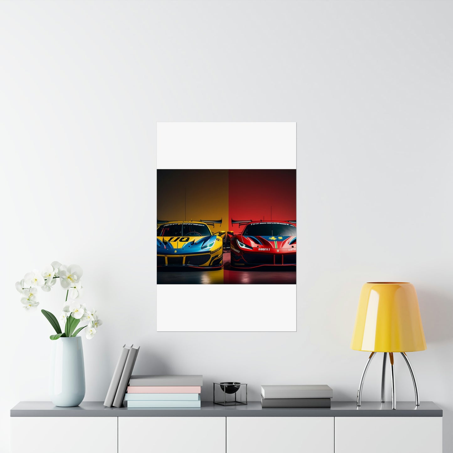 Premium Matte Vertical Posters Ferrari Red Blue 3