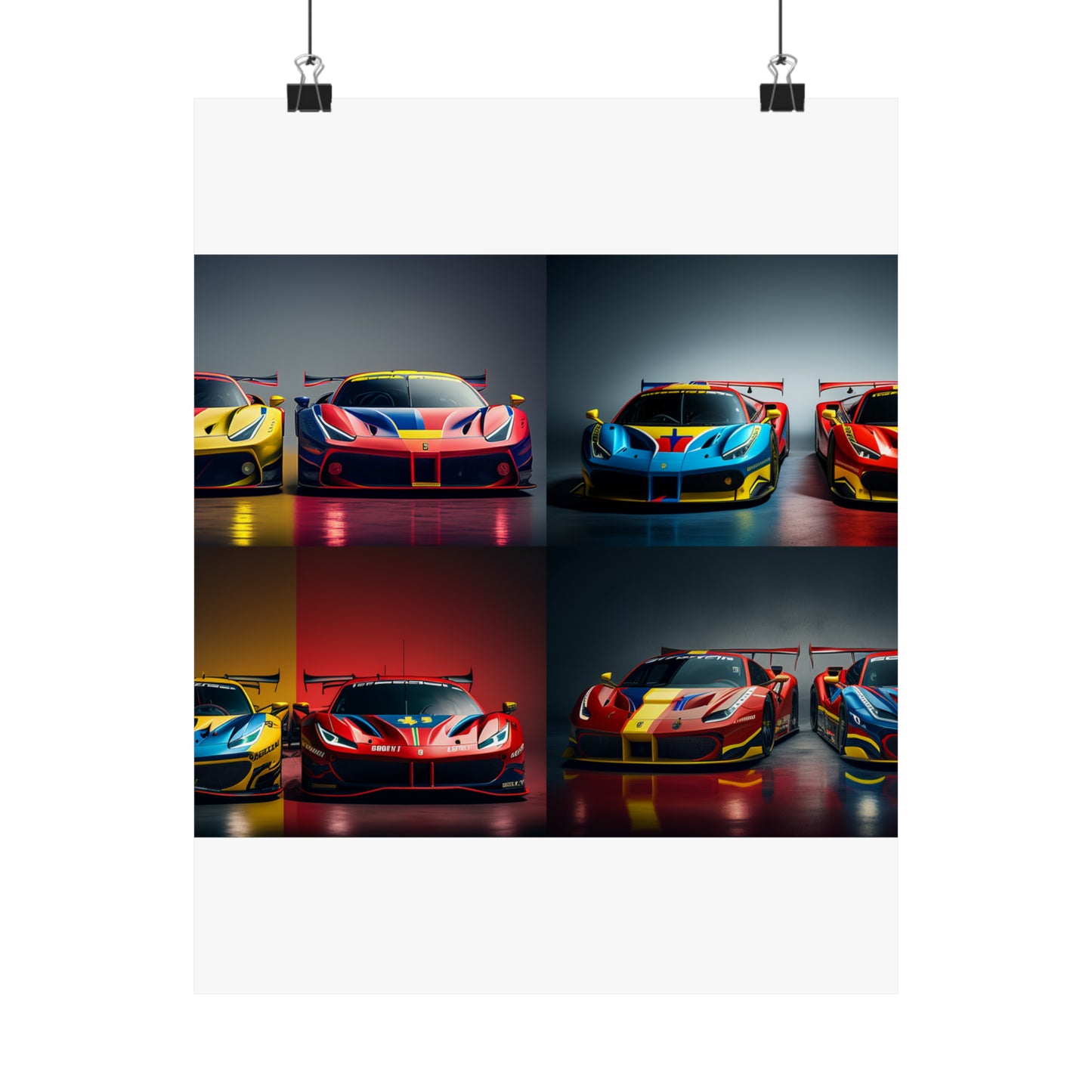 Premium Matte Vertical Posters Ferrari Red Blue 5