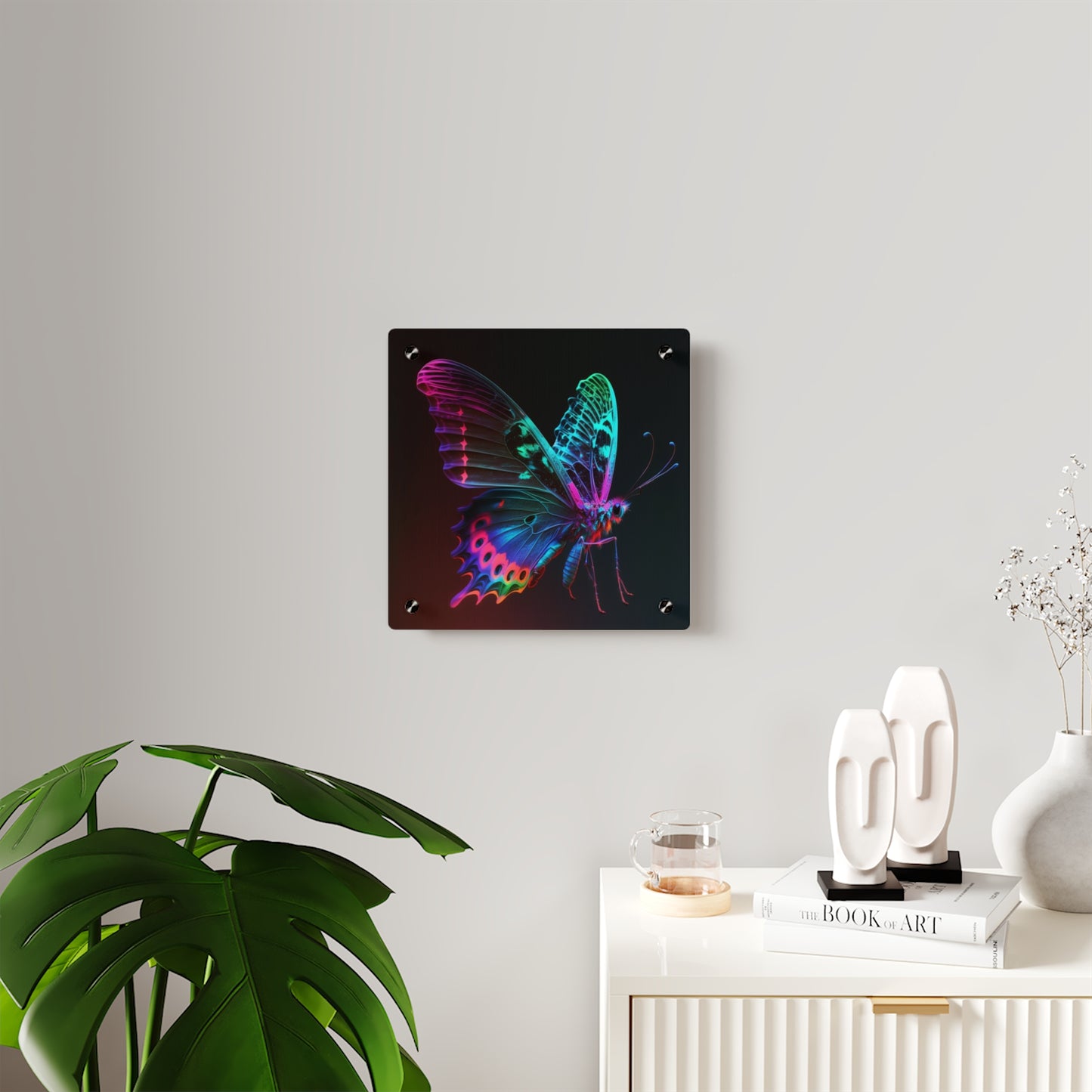 Acrylic Wall Art Panels Raw Hyper Color Butterfly 1