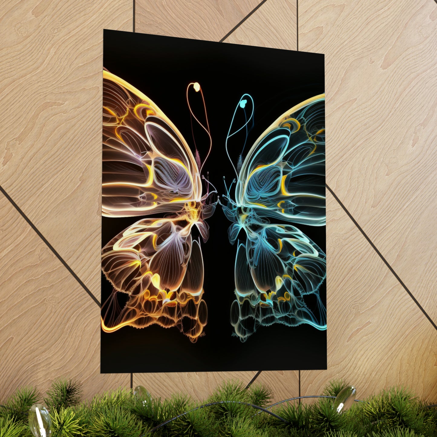 Premium Matte Vertical Posters Neon Glo Butterfly 3