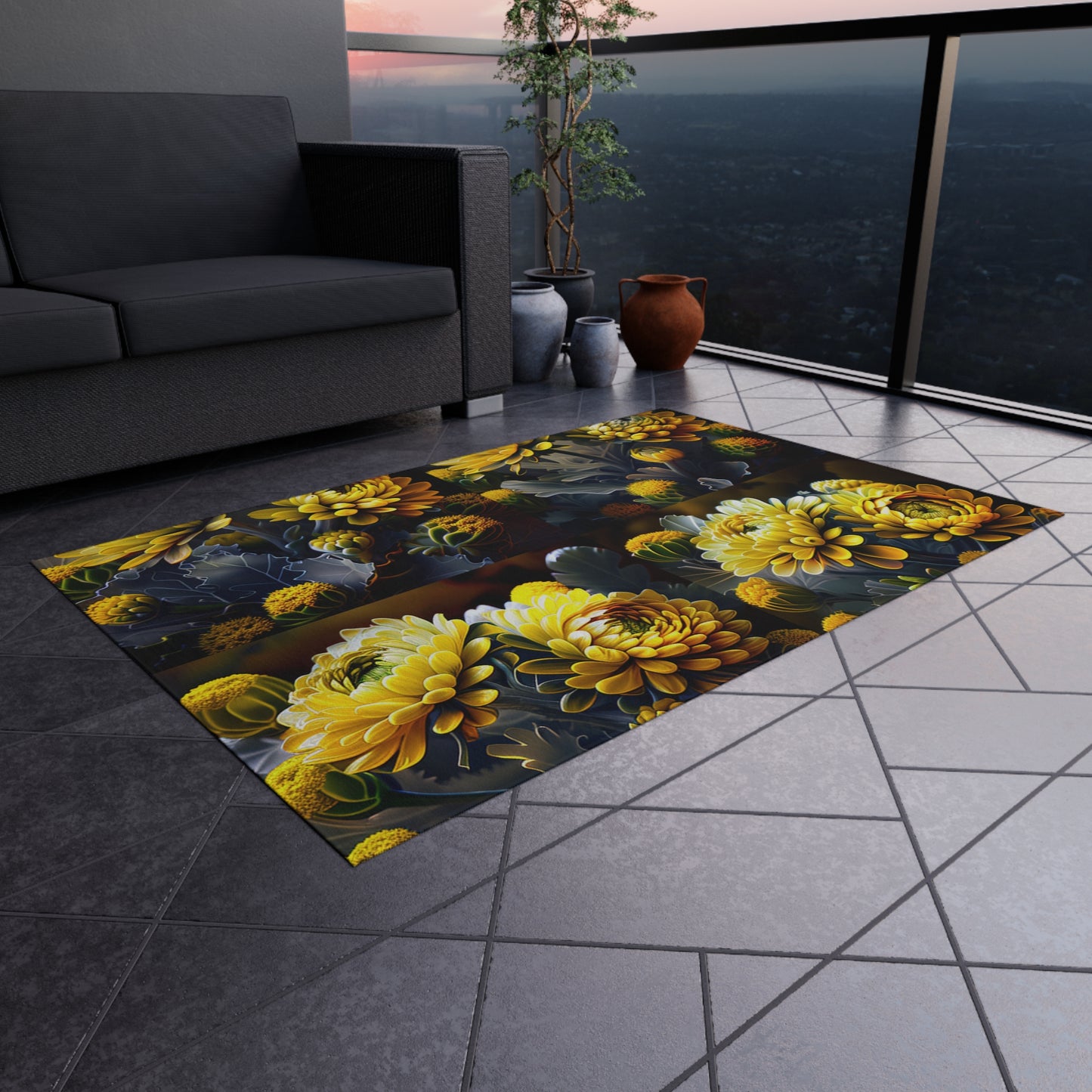 Outdoor Rug  Yellow Hermosas Flores Amarillas 5