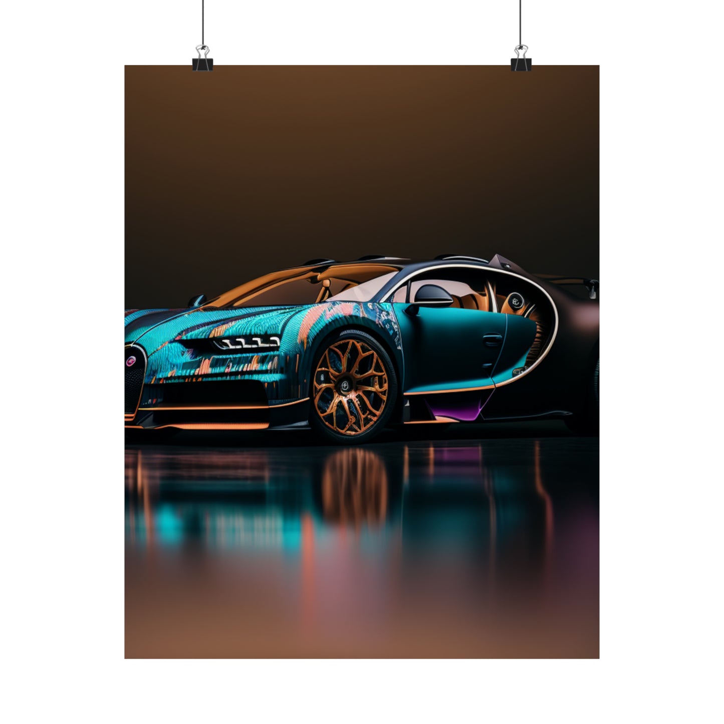 Premium Matte Vertical Posters Bugatti Blue 2