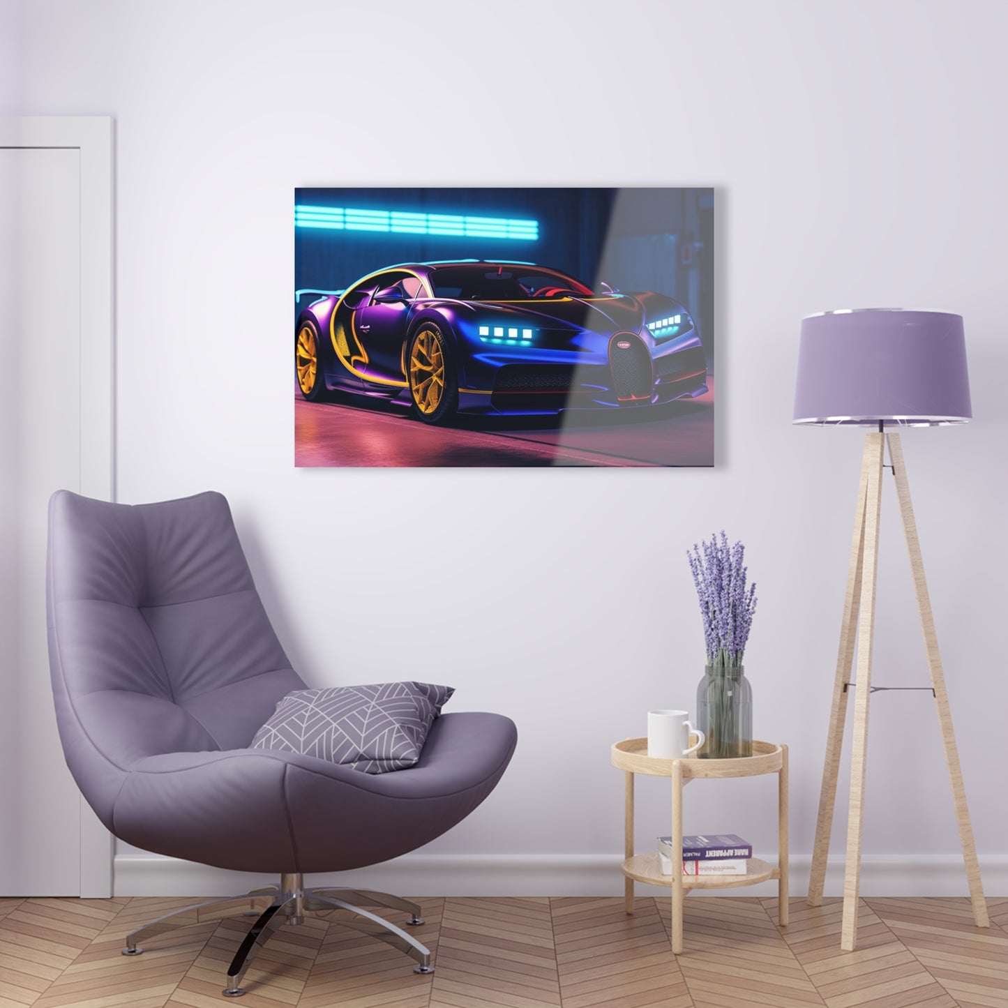 Acrylic Prints Hyper Bugatti Neon Chiron 4