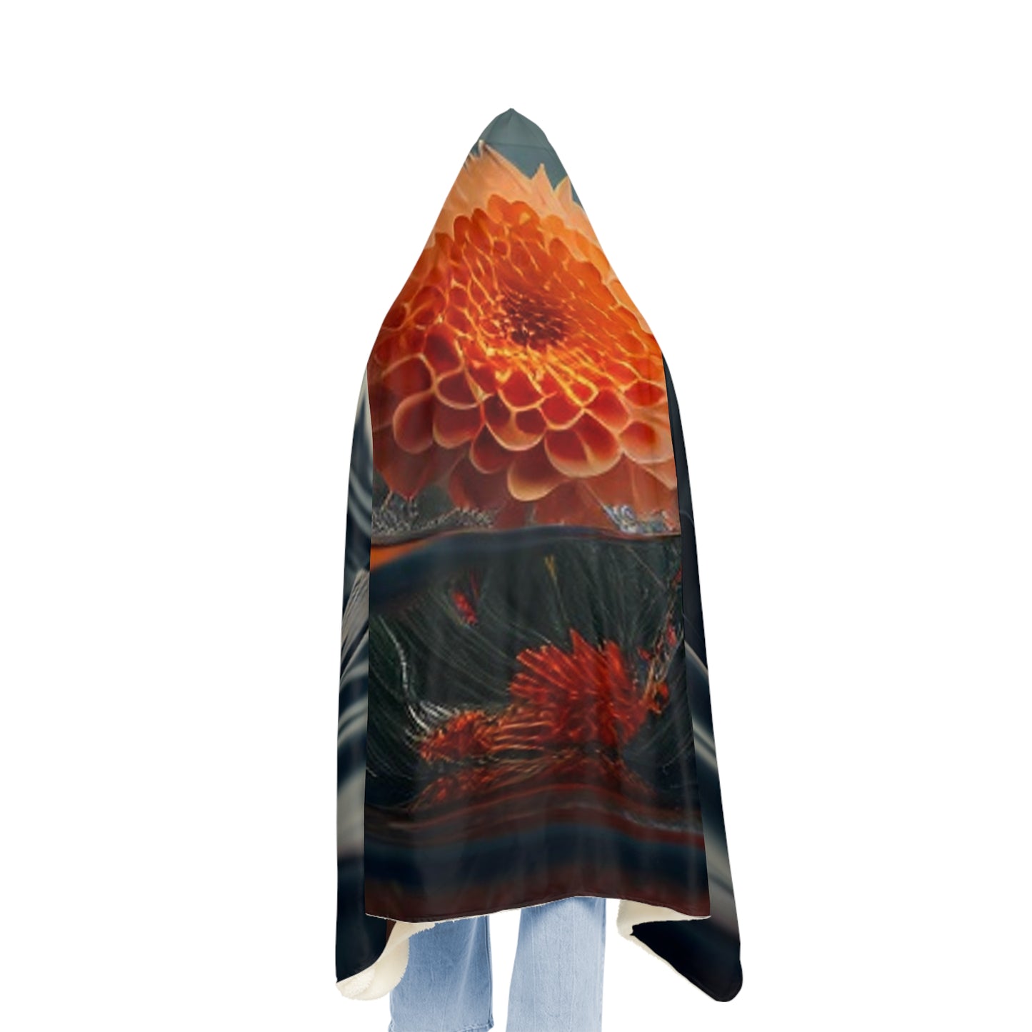 Snuggle Hooded Blanket Dahlia Orange 3