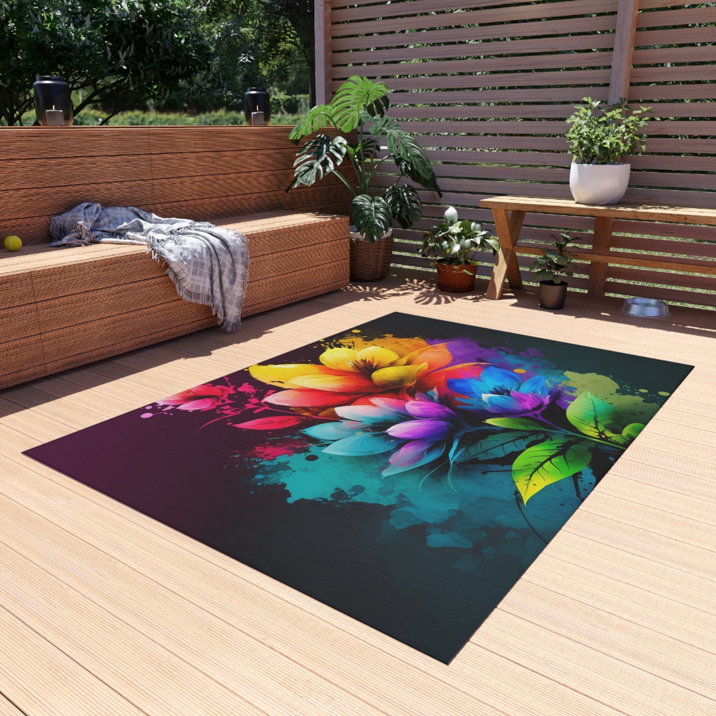 Outdoor Rug  Bright Spring Flowers 3