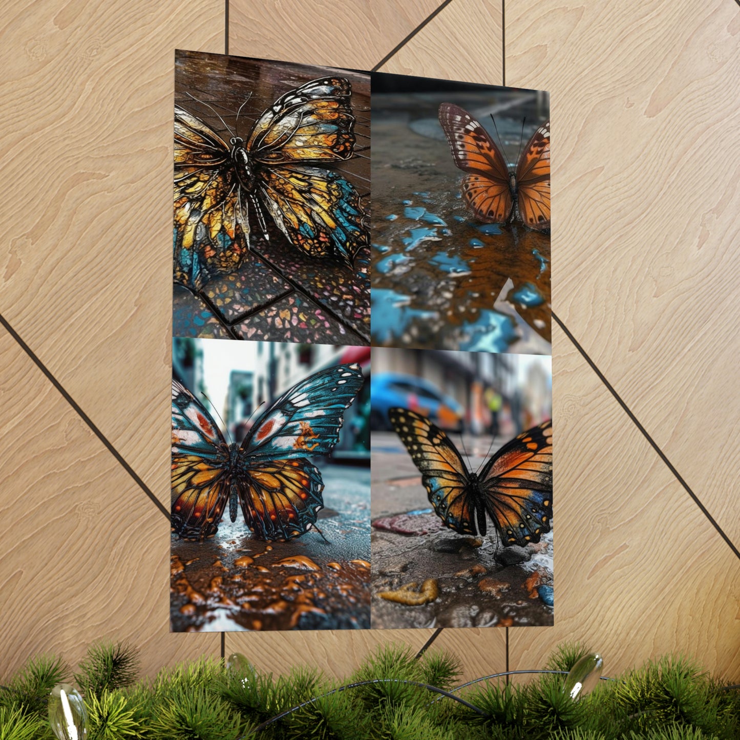 Premium Matte Vertical Posters Water Butterfly Street 5