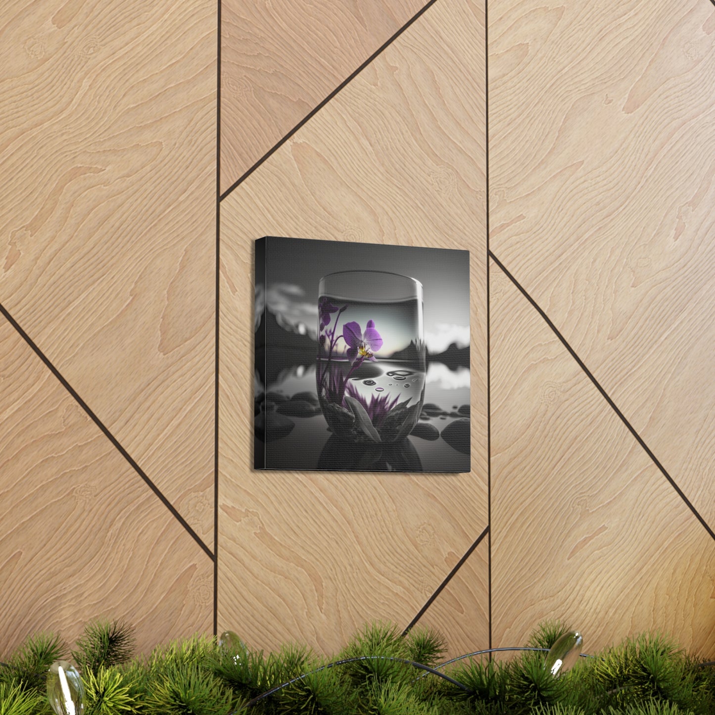 Canvas Gallery Wraps Purple Orchid Glass vase 2