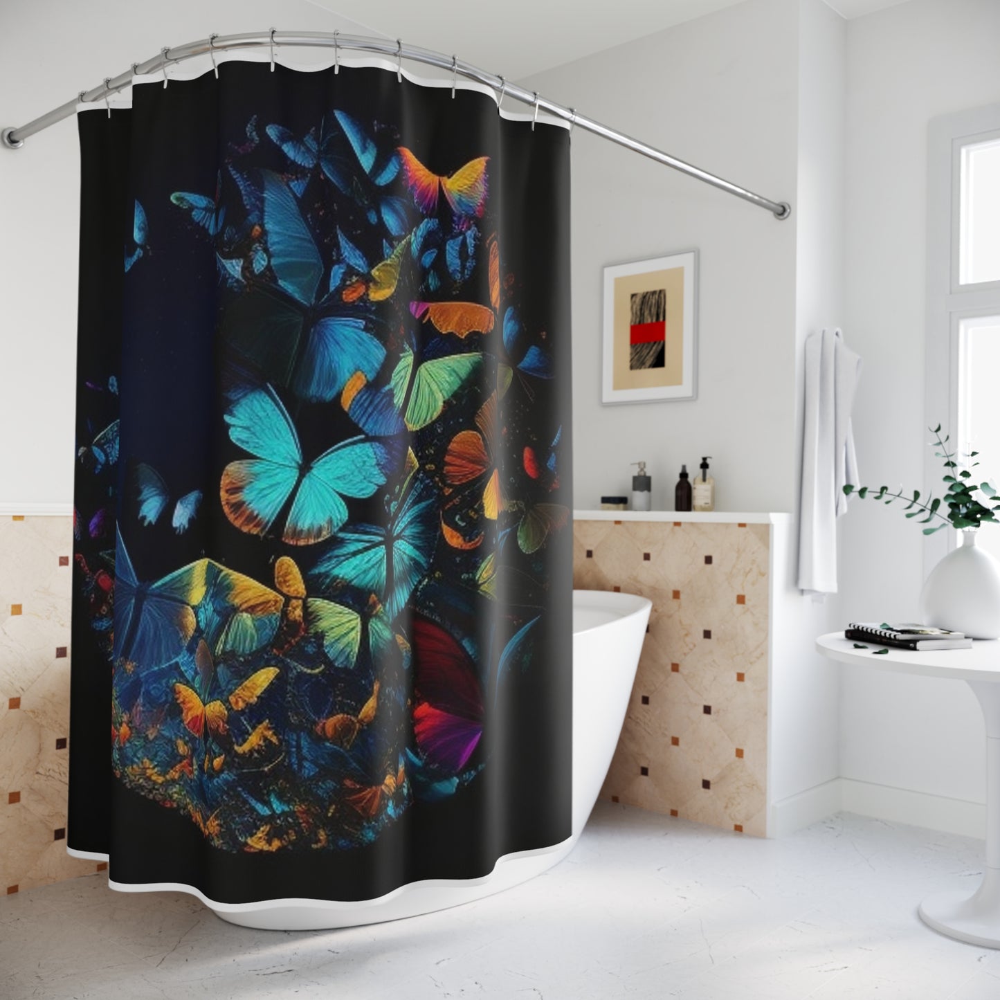 Polyester Shower Curtain Moon Butterfly 1